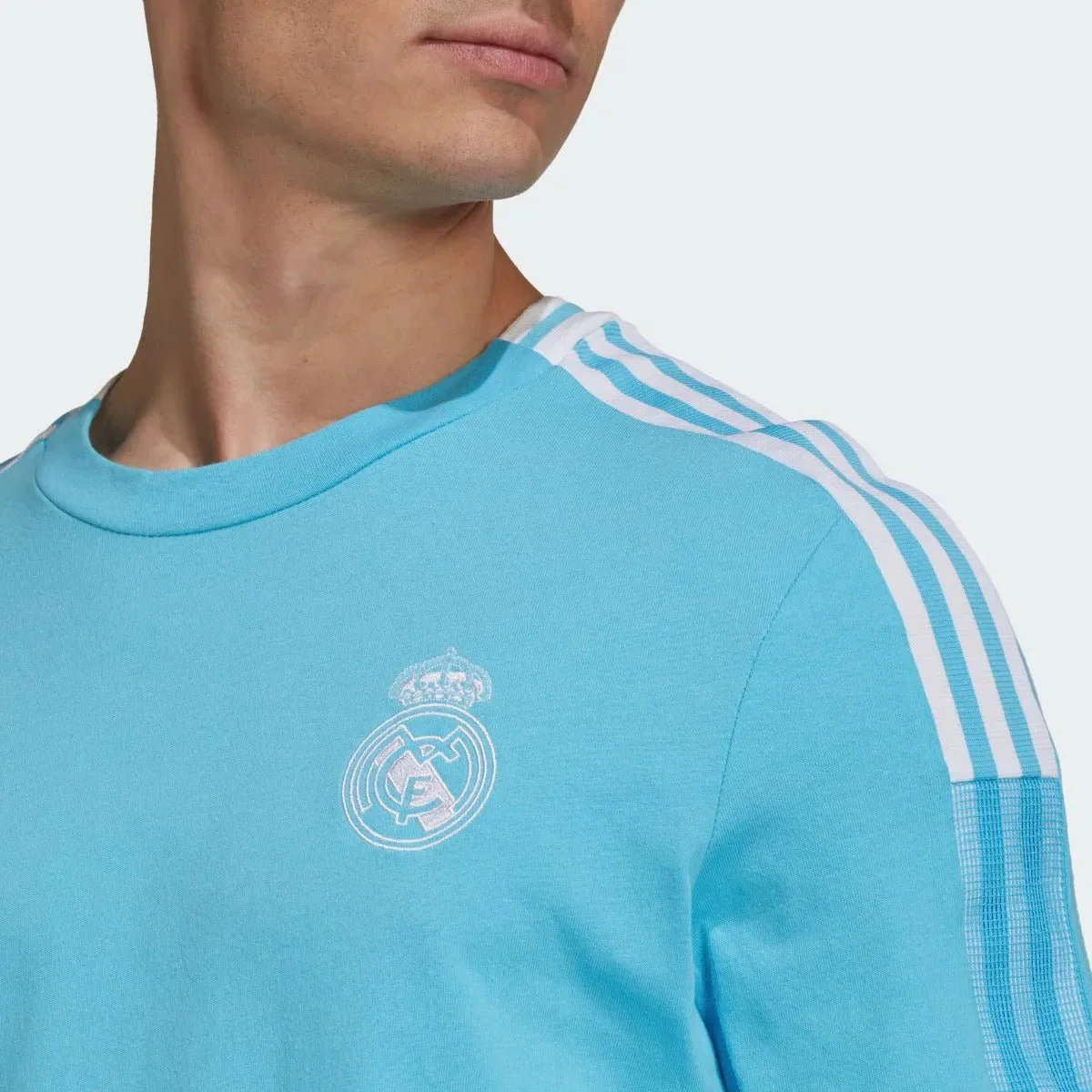 Adidas 2021 Real Madrid Tee Shirt - Bright Cyan - Image 4