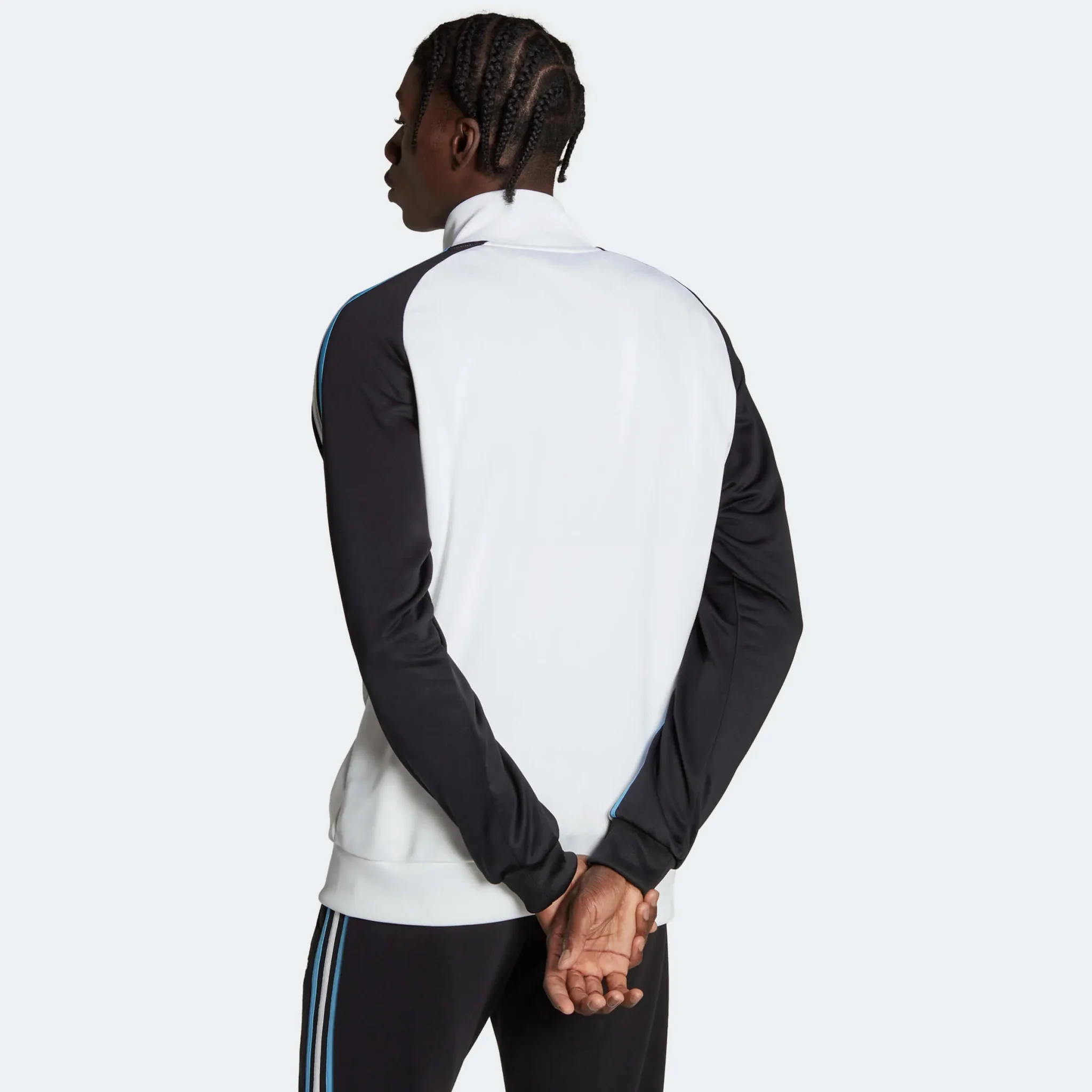 adidas 2022-23 Argentina 3 Stripe Track Jacket White-Black - Image 3
