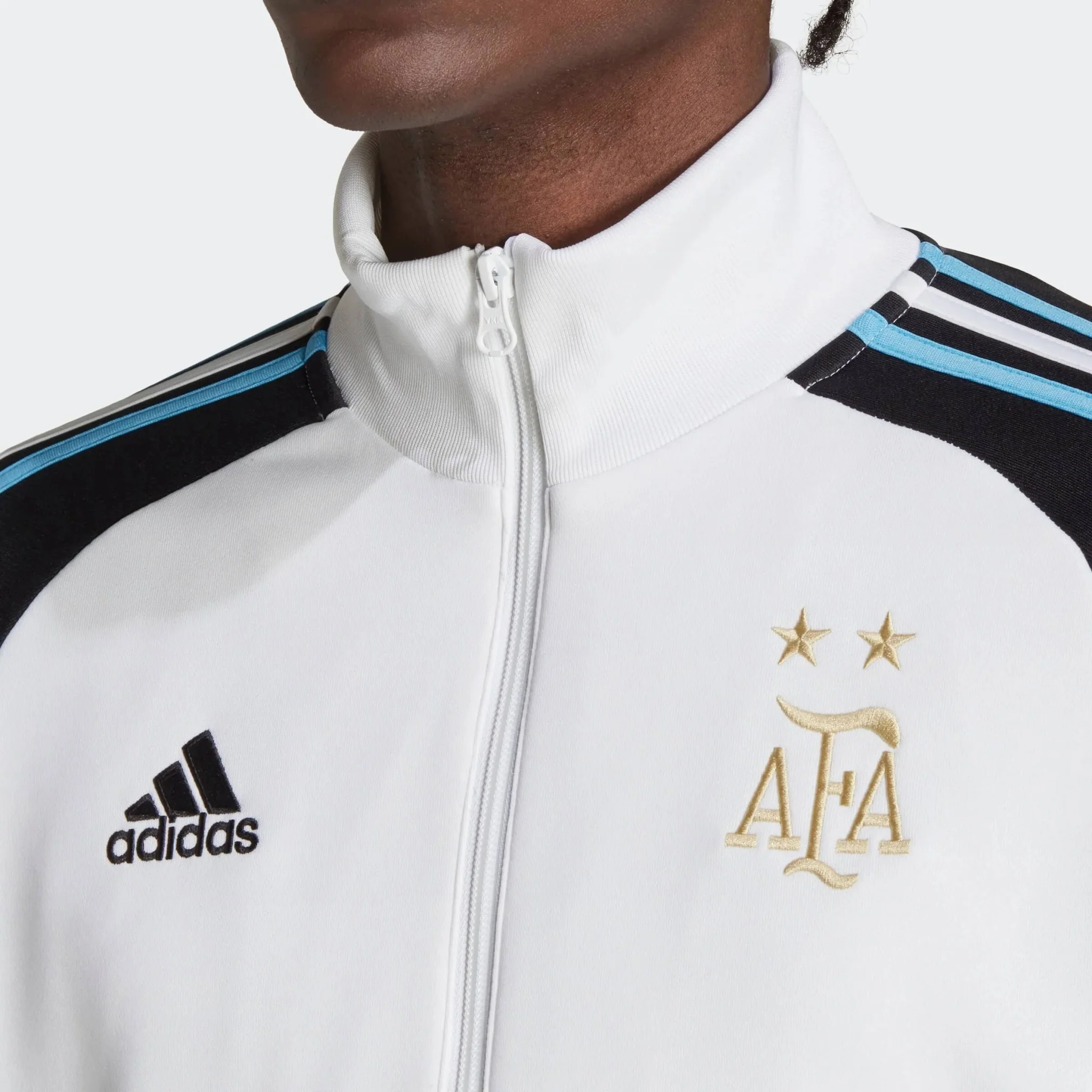 adidas 2022-23 Argentina 3 Stripe Track Jacket White-Black - Image 4