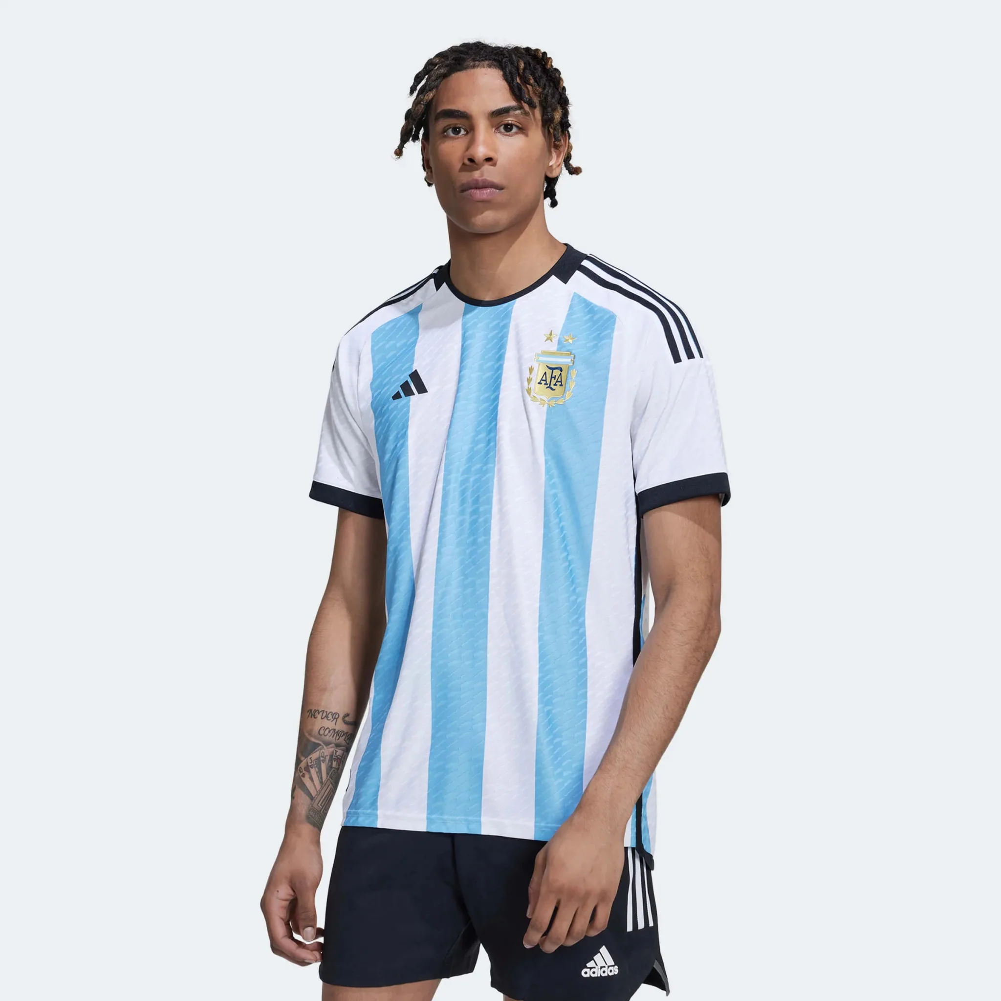 adidas 2022-23 Argentina Authentic Home Jersey - White-Light Blue - Image 3