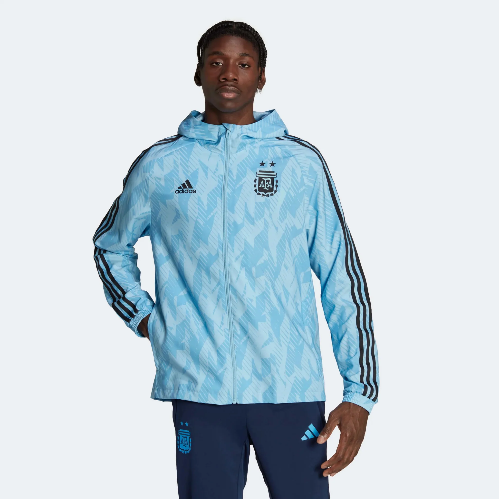 adidas 2022-23 Argentina DNA Windbreaker- Clear Blue-Light Blue - Image 2