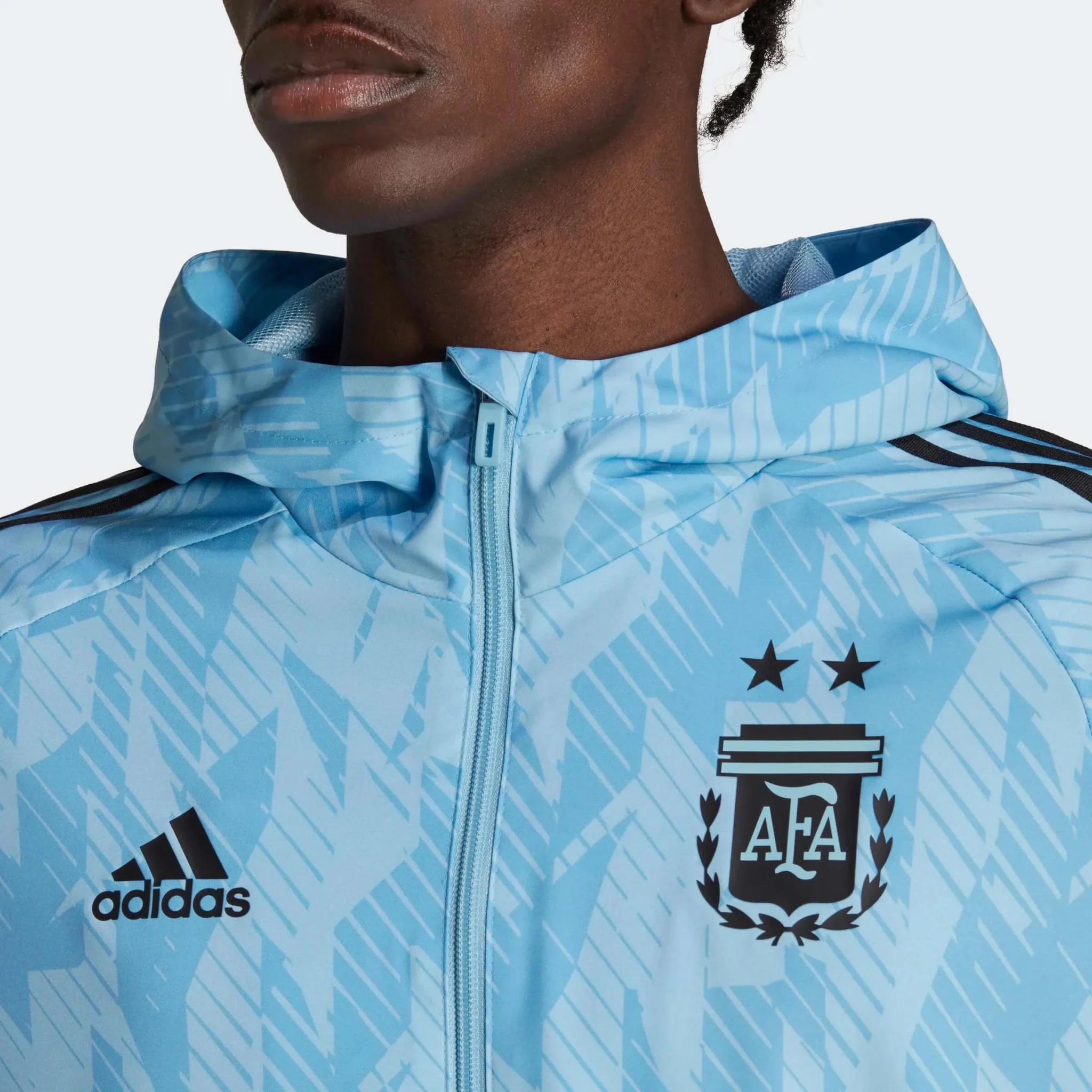 adidas 2022-23 Argentina DNA Windbreaker- Clear Blue-Light Blue - Image 4