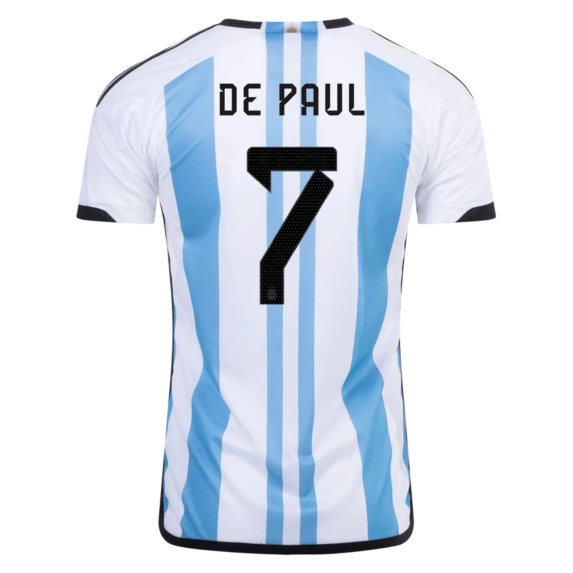 adidas 2022-23 Argentina Home Jersey World Cup 3 Star- White - Light Blue - Image 4