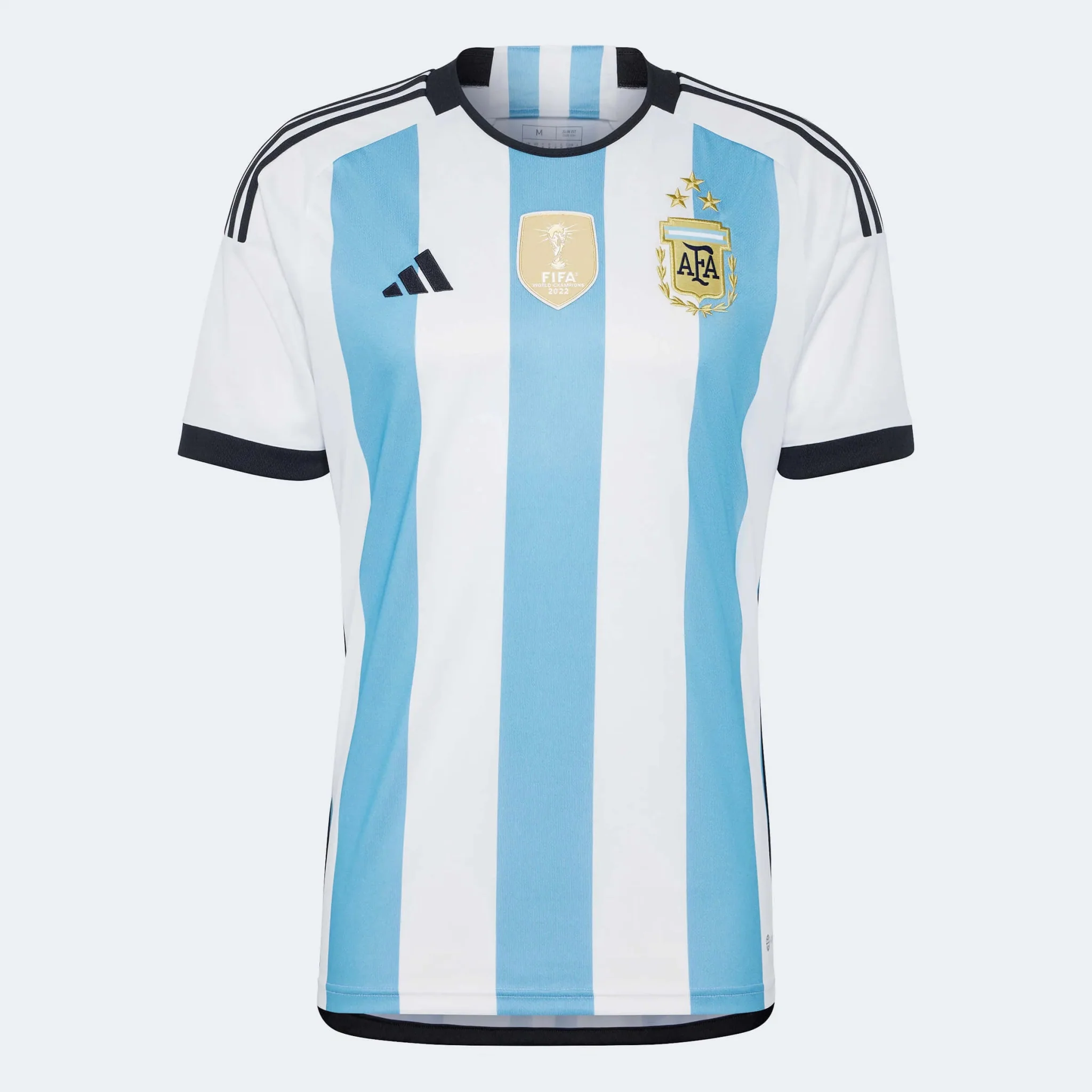 adidas 2022-23 Argentina Home Jersey World Cup 3 Star- White - Light Blue - Image 7