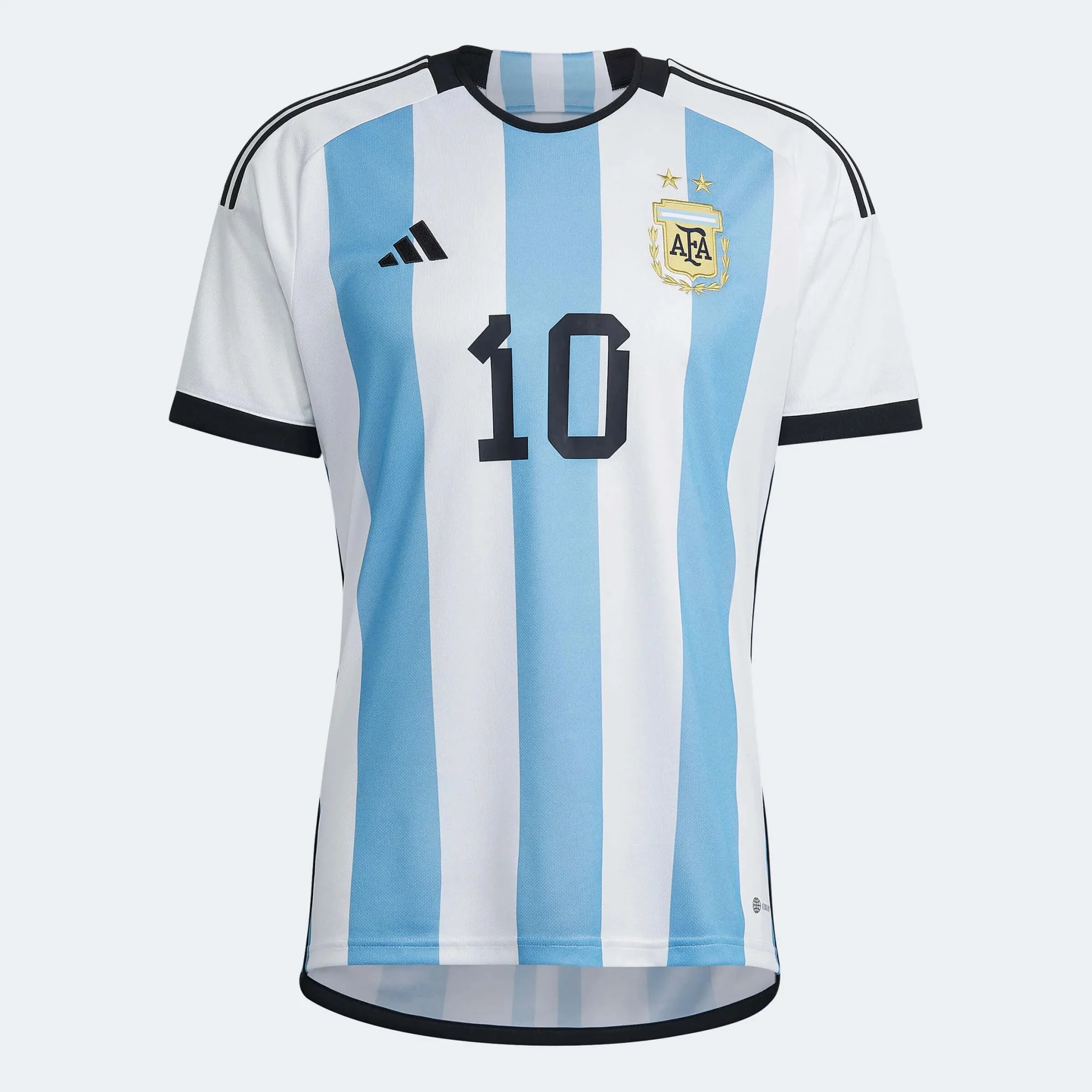 adidas 2022-23 Argentina Home Messi #10 Jersey - White-Light Blue - Image 2