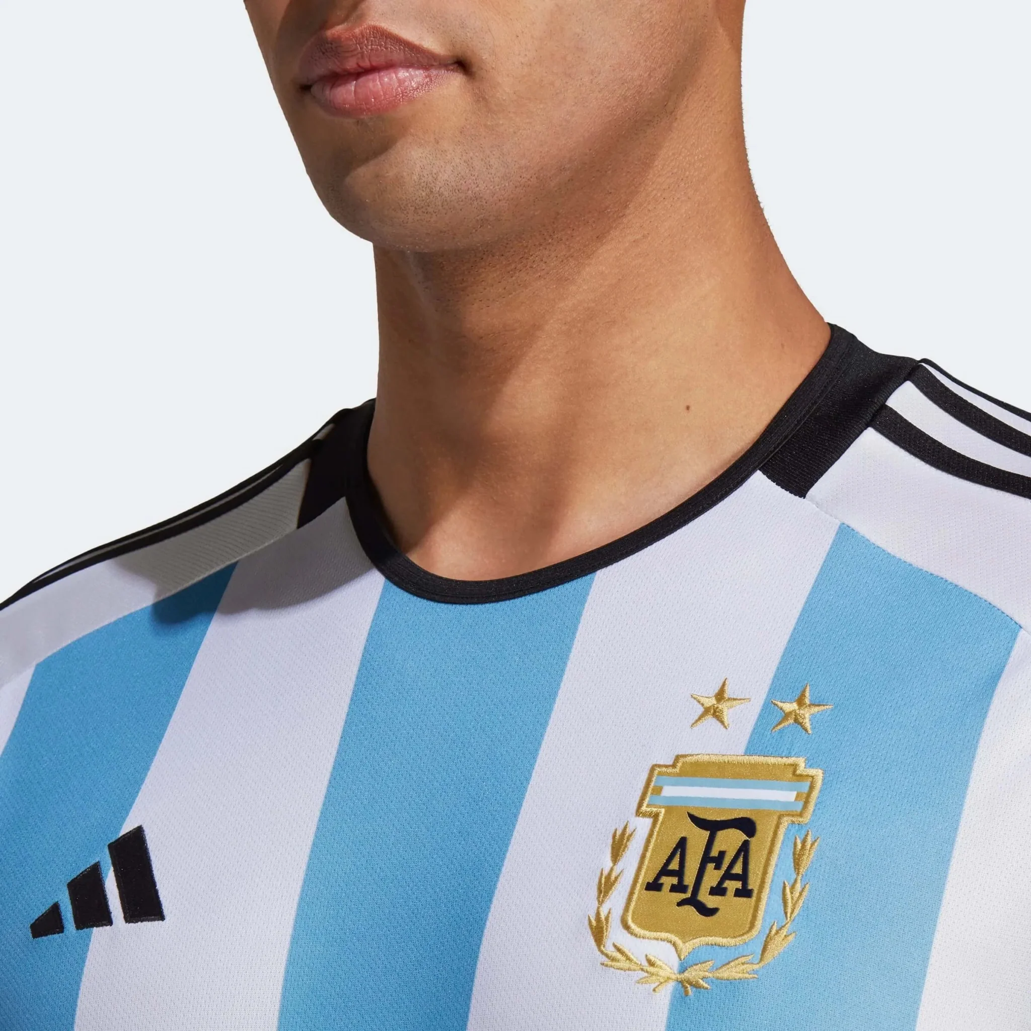 adidas 2022-23 Argentina Home Messi #10 Jersey - White-Light Blue - Image 5