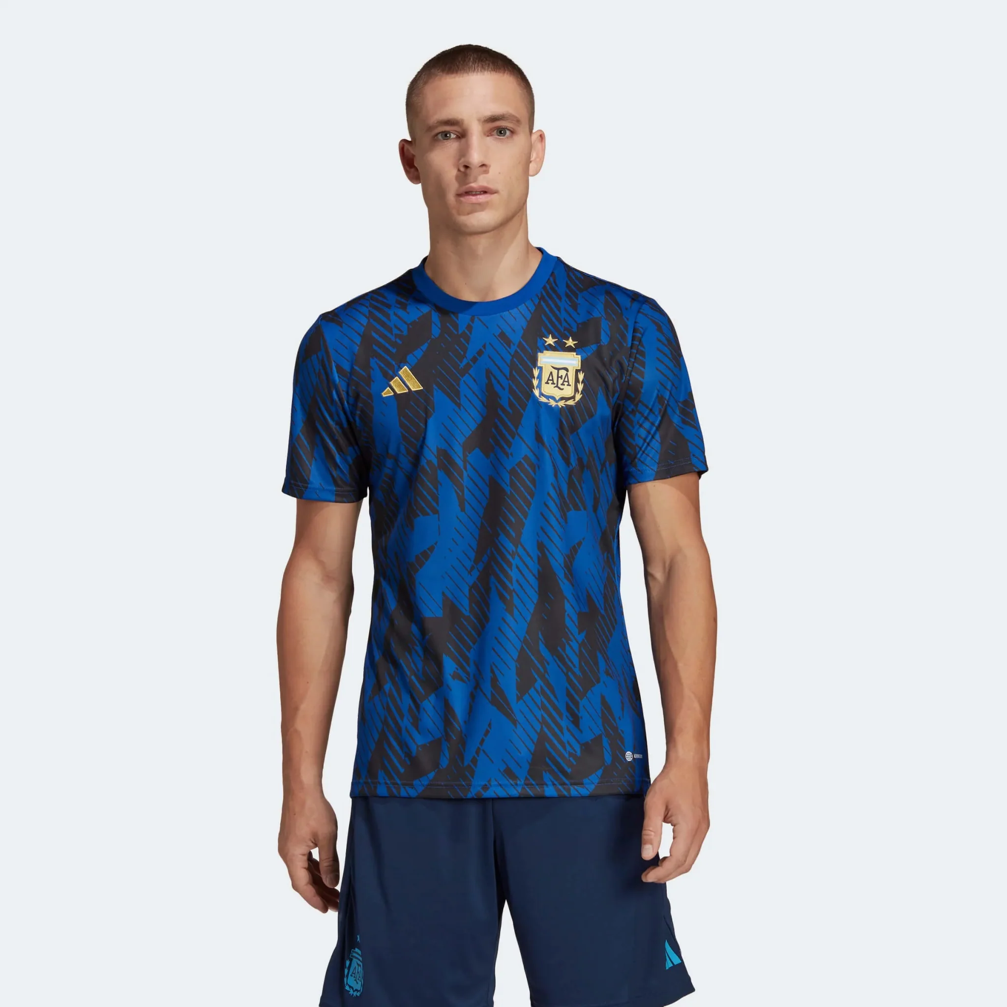 adidas 2022-23 Argentina Pre-Match Jersey - Royal Blue-Black - Image 3