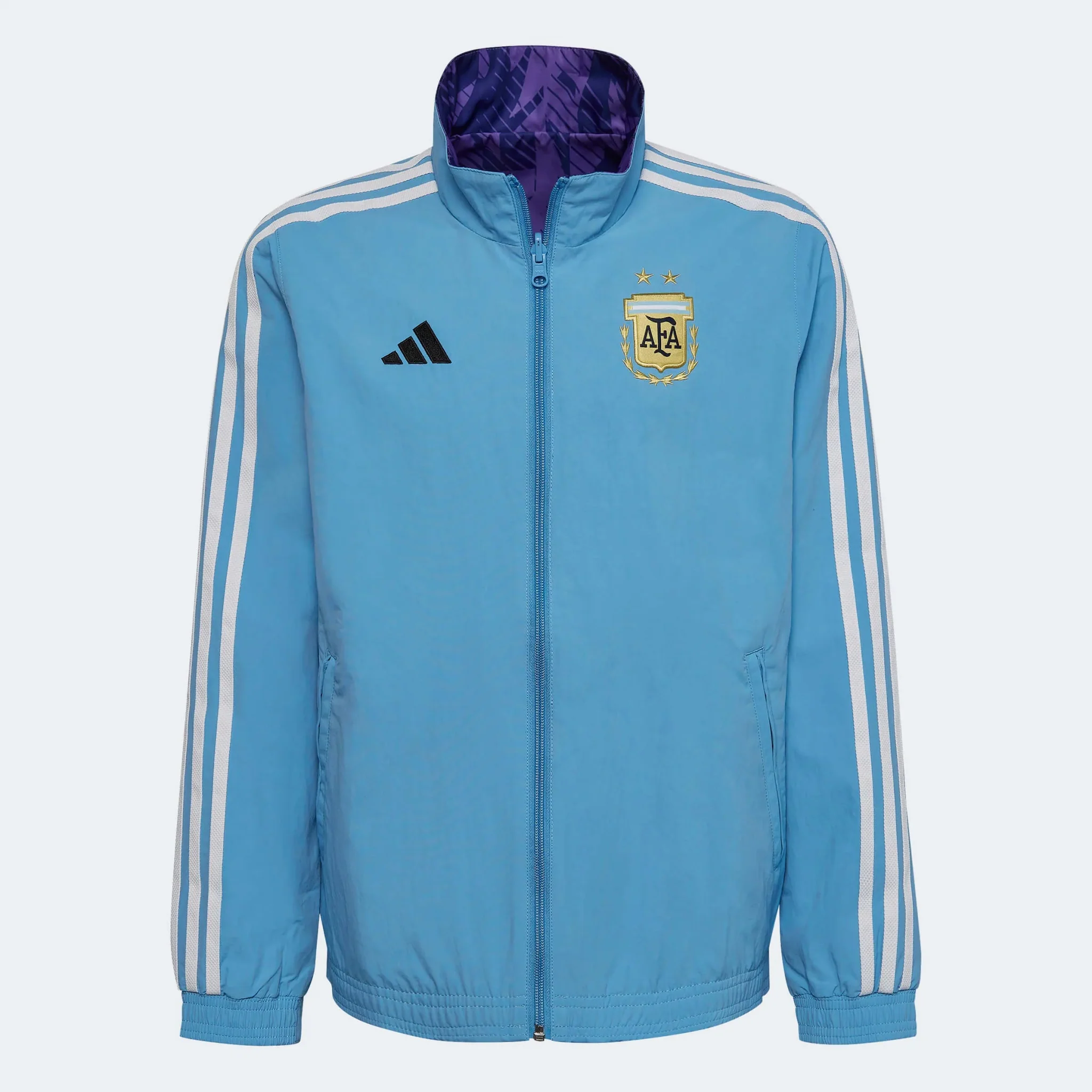 adidas 2022-23 Argentina Youth Anthem Jacket Sky Blue-White