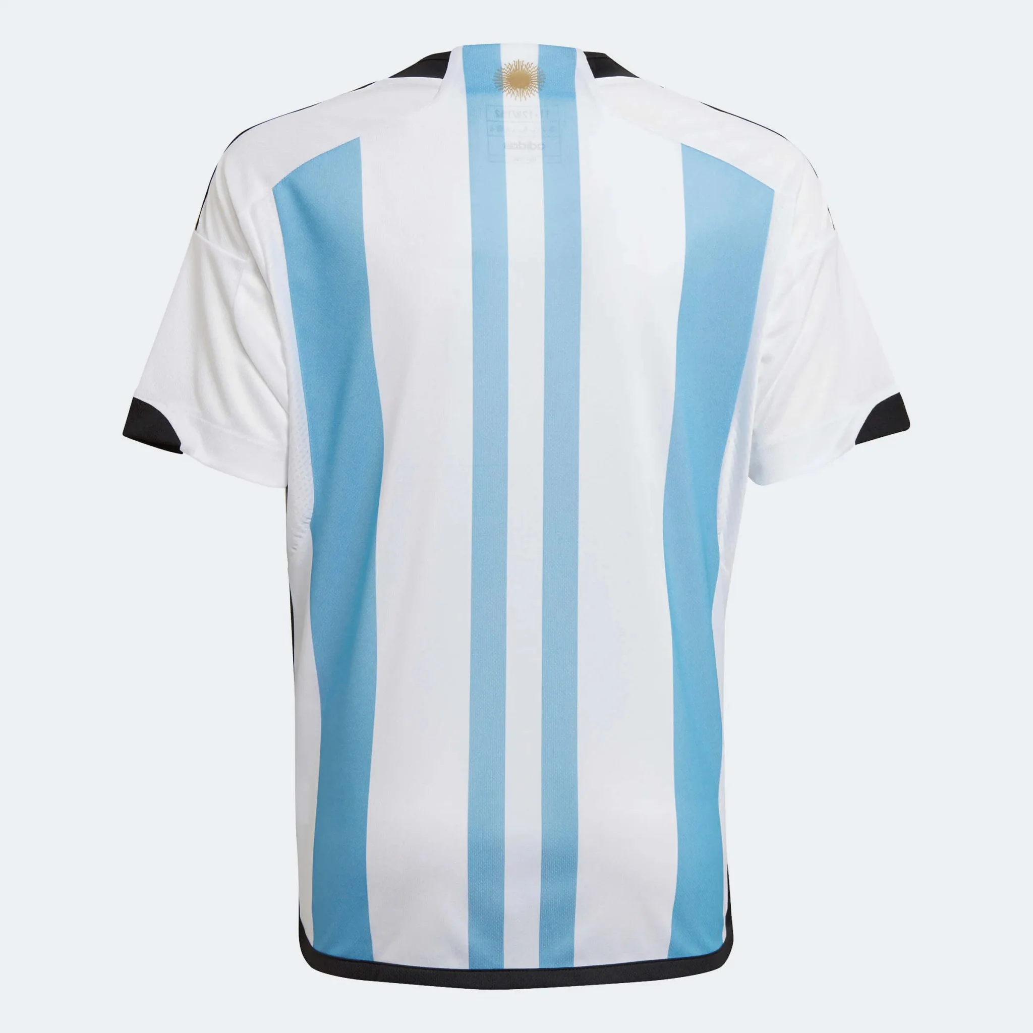 adidas 2022-23 Argentina Youth Home Jersey - White-Light Blue - Image 2