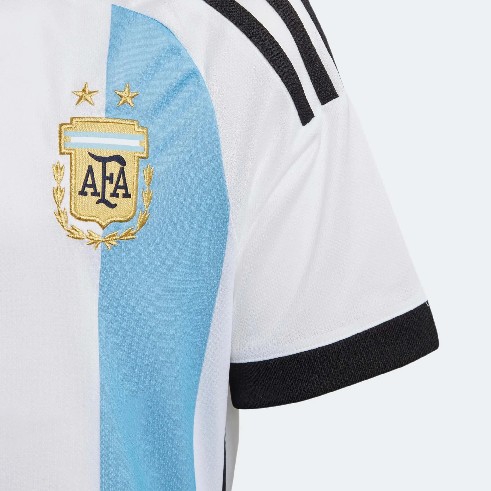 adidas 2022-23 Argentina Youth Home Jersey - White-Light Blue - Image 4