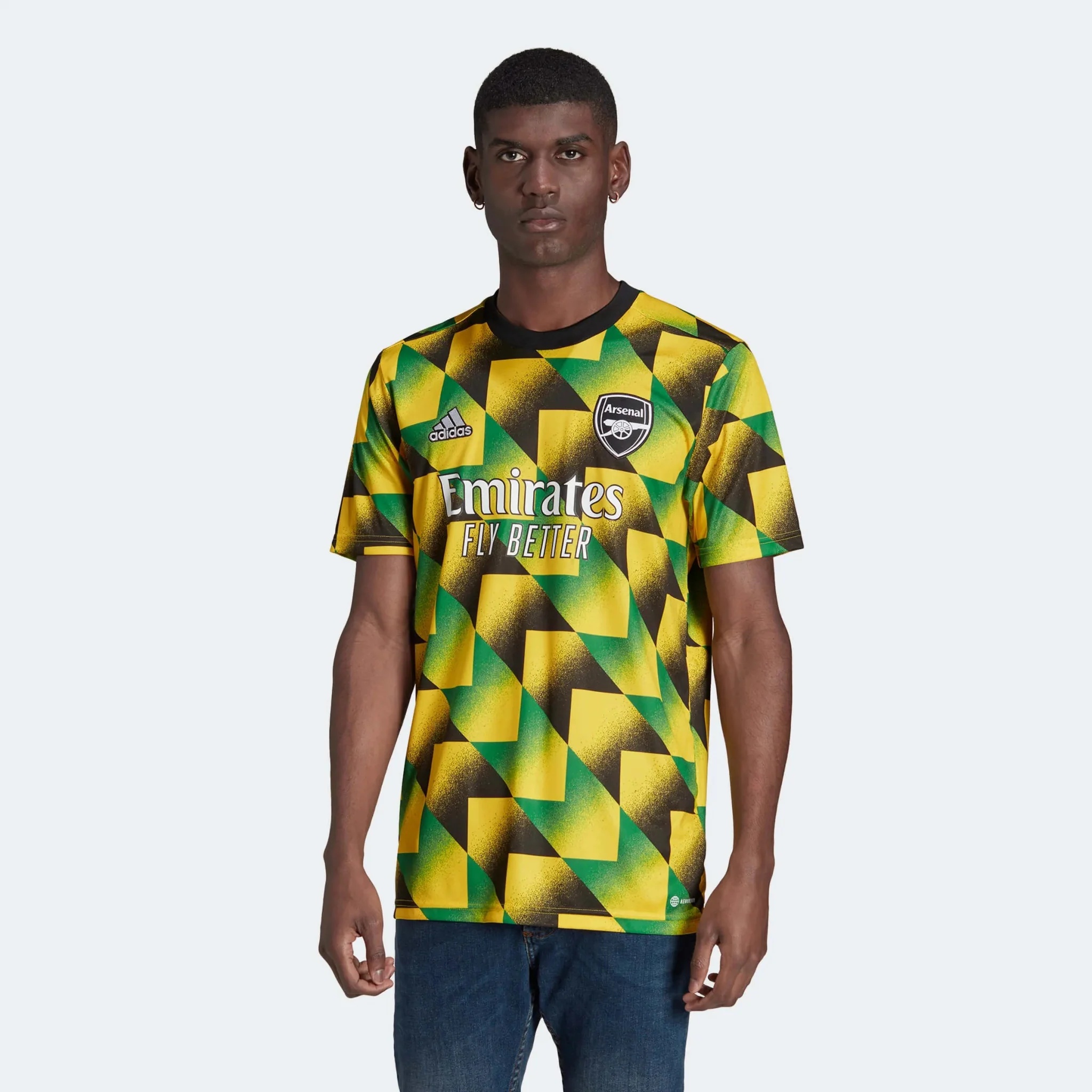 adidas 2022-23 Arsenal Pre-Match Jersey - Yellow-Green - Image 3