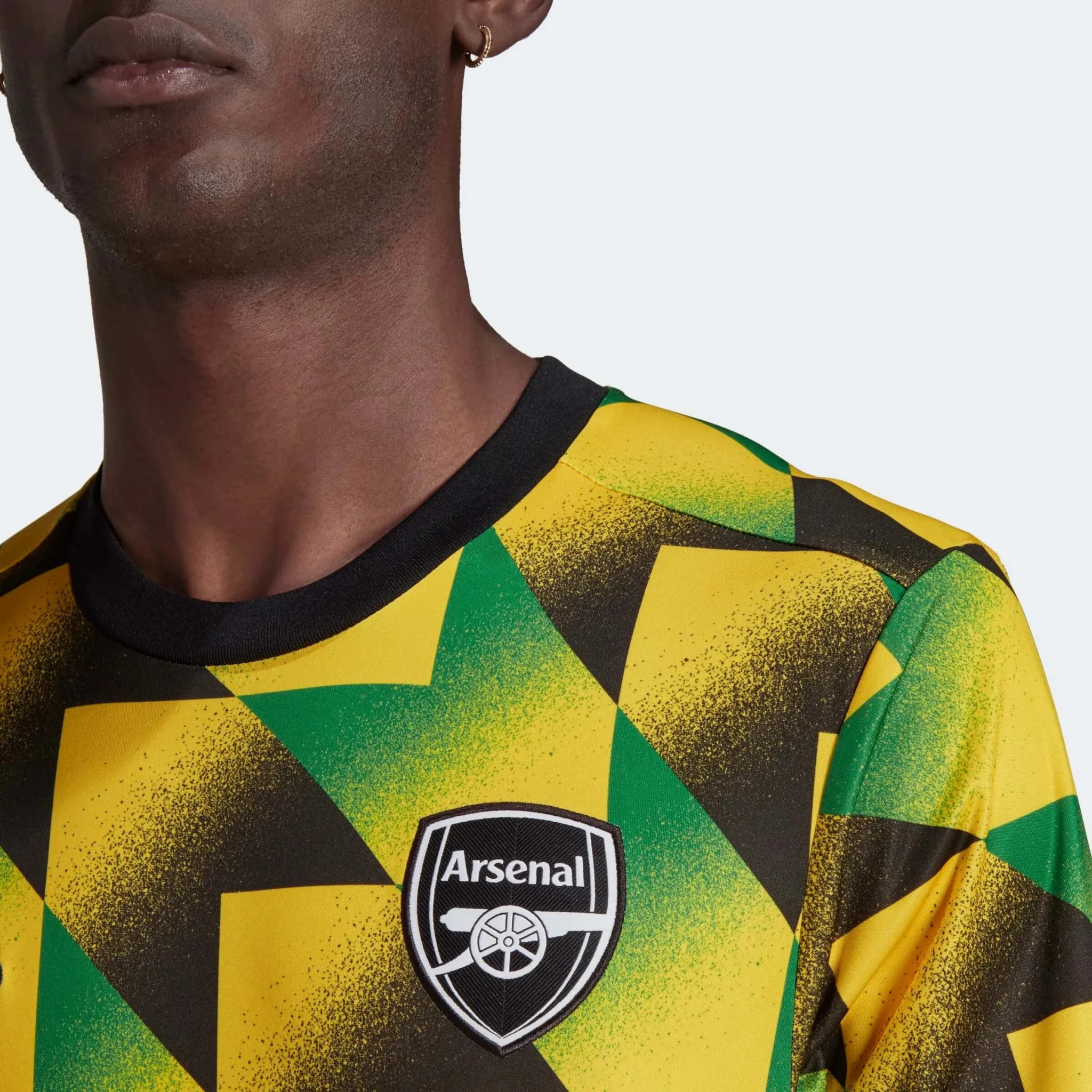 adidas 2022-23 Arsenal Pre-Match Jersey - Yellow-Green - Image 5