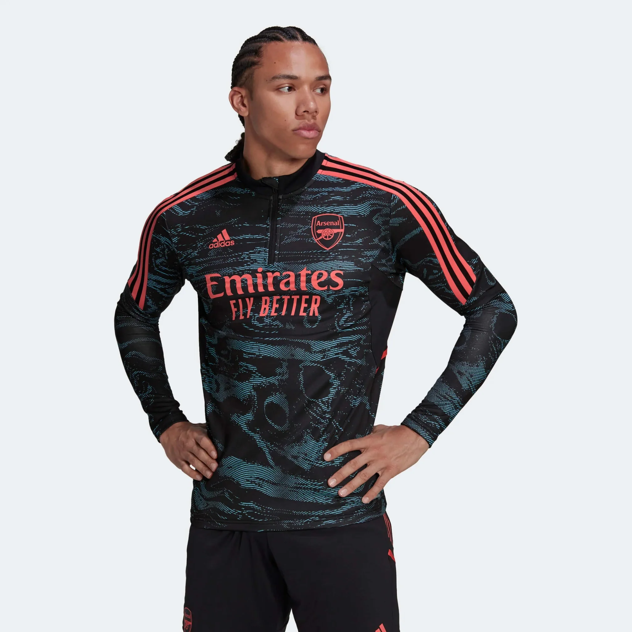 adidas 2022-23 Arsenal Training Top - Blue-Black - Image 2