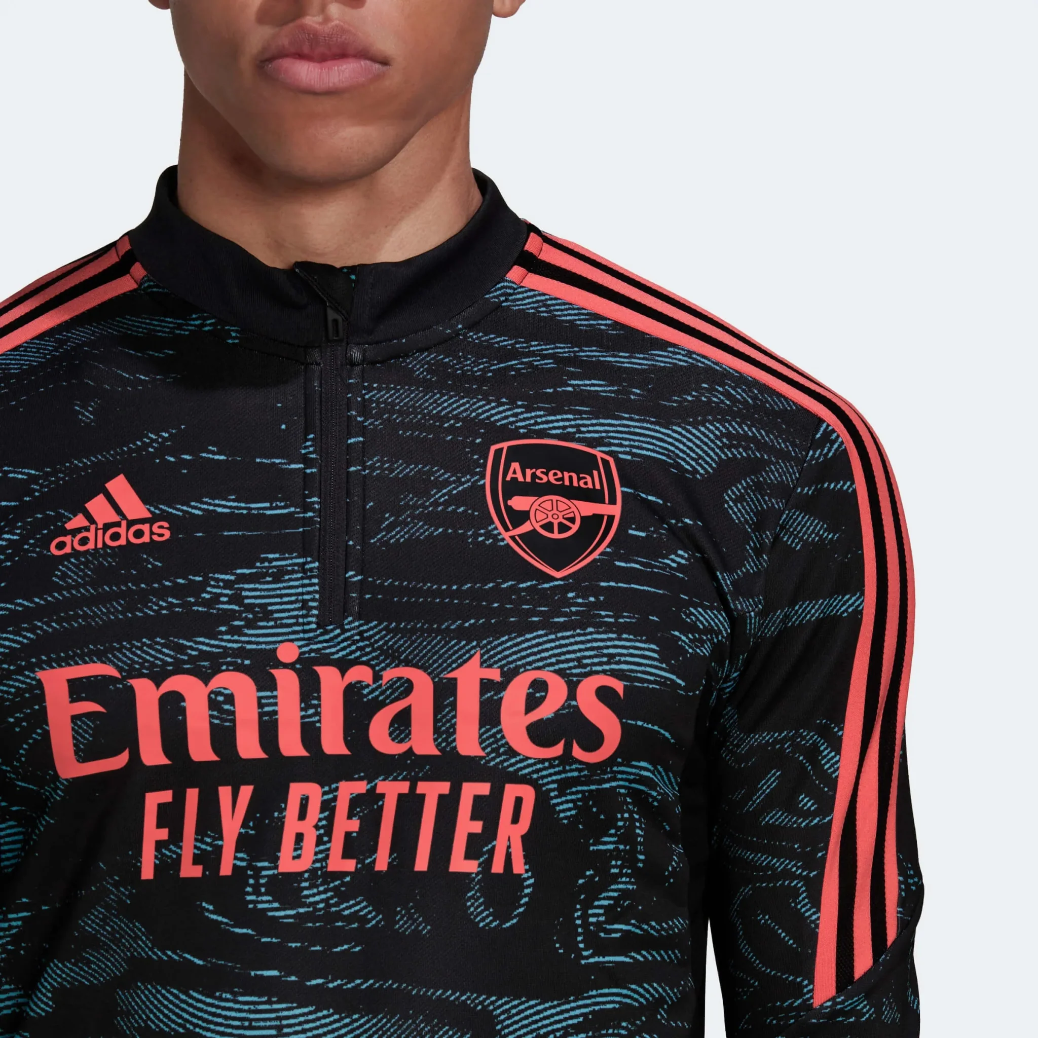 adidas 2022-23 Arsenal Training Top - Blue-Black - Image 4