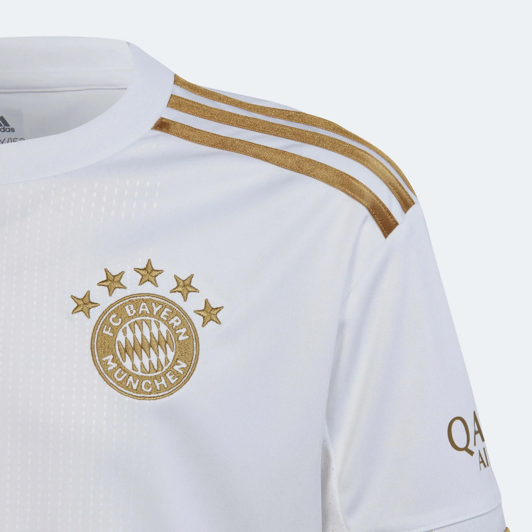 adidas 2022-23 Bayern Munich Youth Away Jersey - White-Gold - Image 3