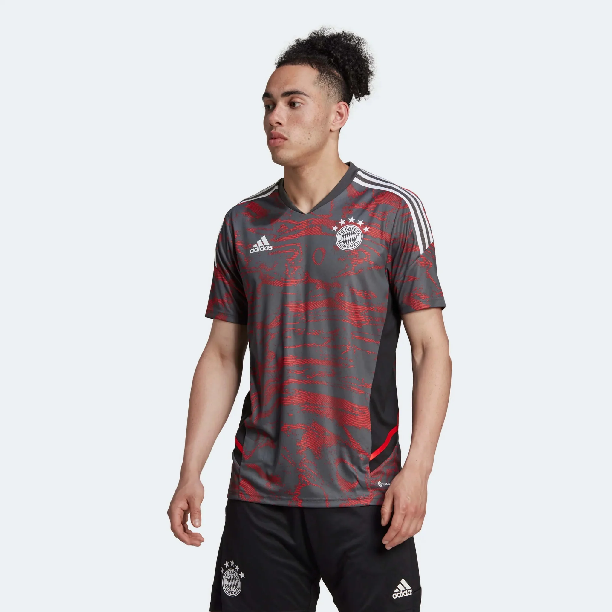 adidas 2022-23 FC Bayern EU Training Jersey - Red-Grey - Image 3