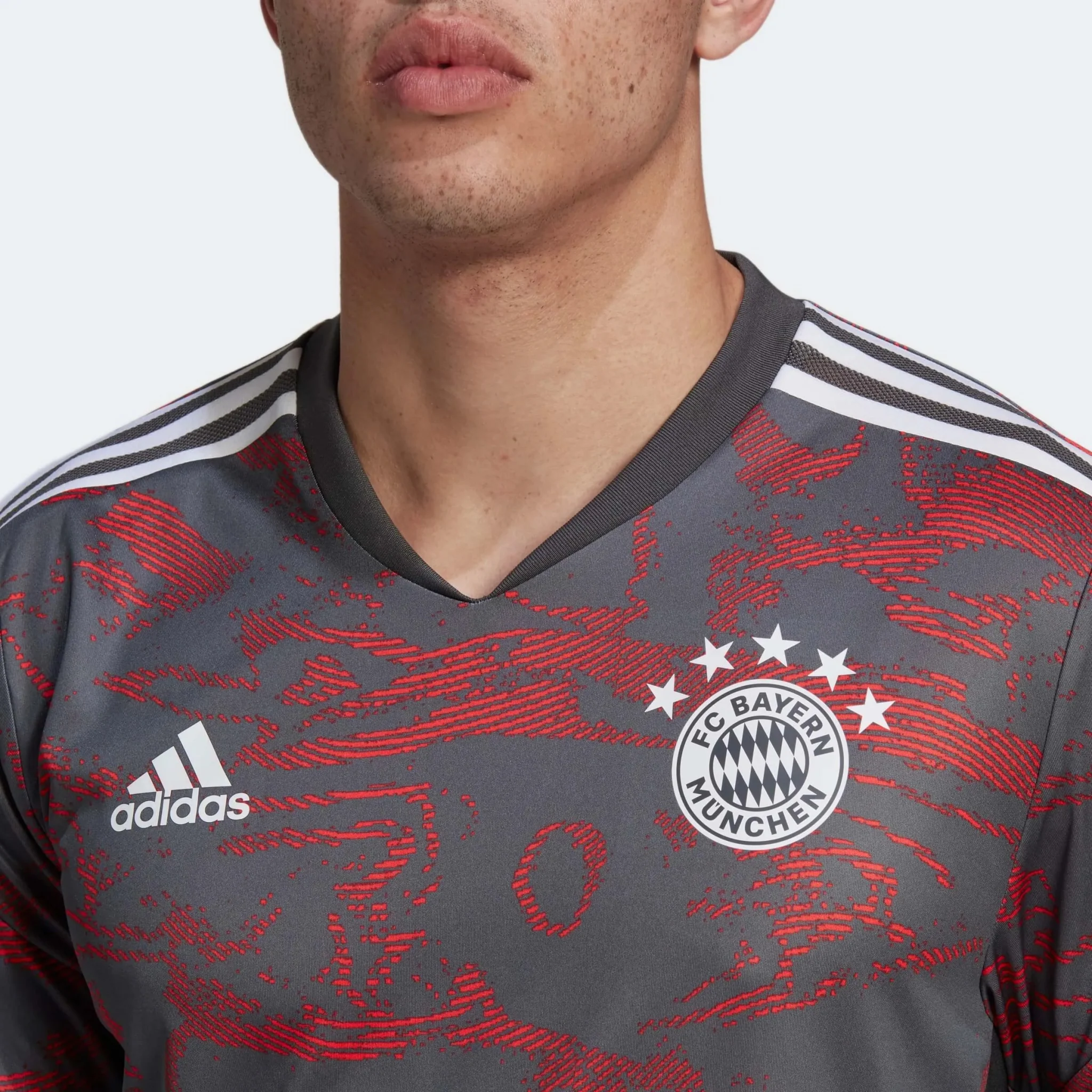 adidas 2022-23 FC Bayern EU Training Jersey - Red-Grey - Image 5