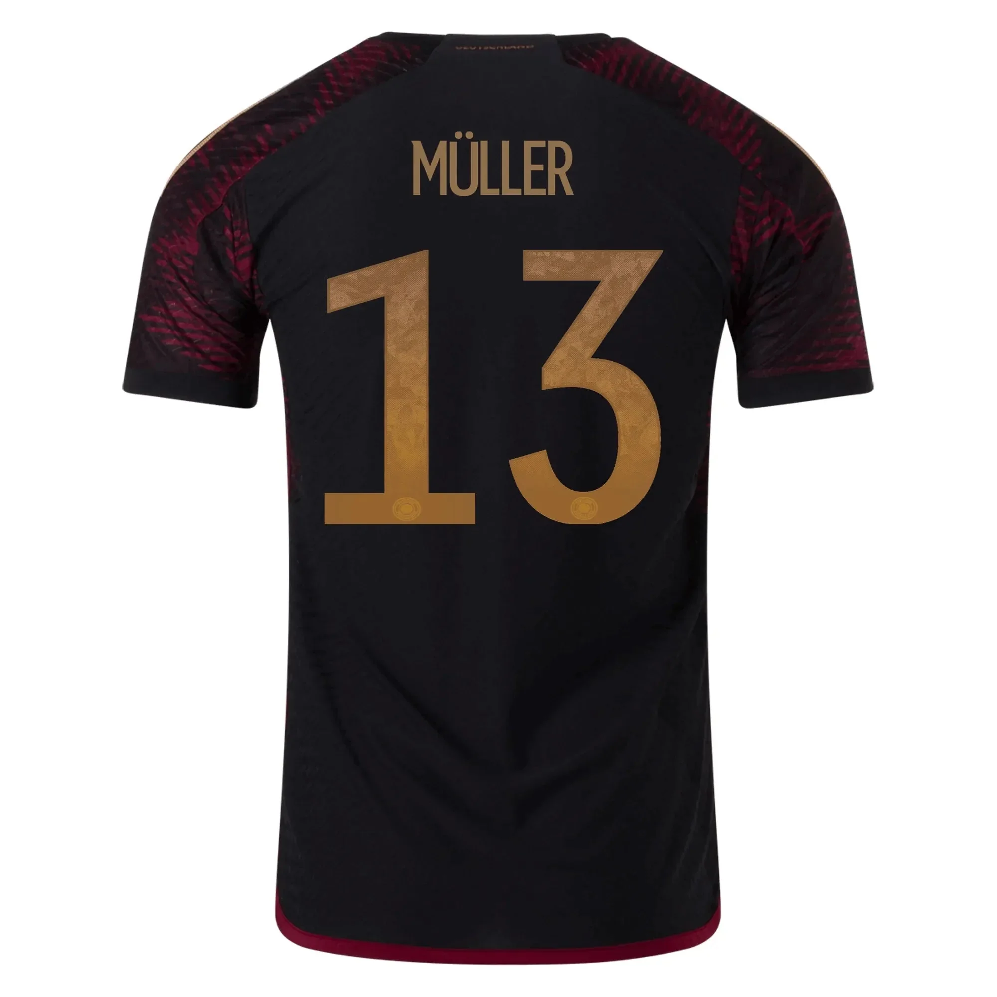 adidas 2022-23 Germany Away Authentic Jersey Black - Image 3