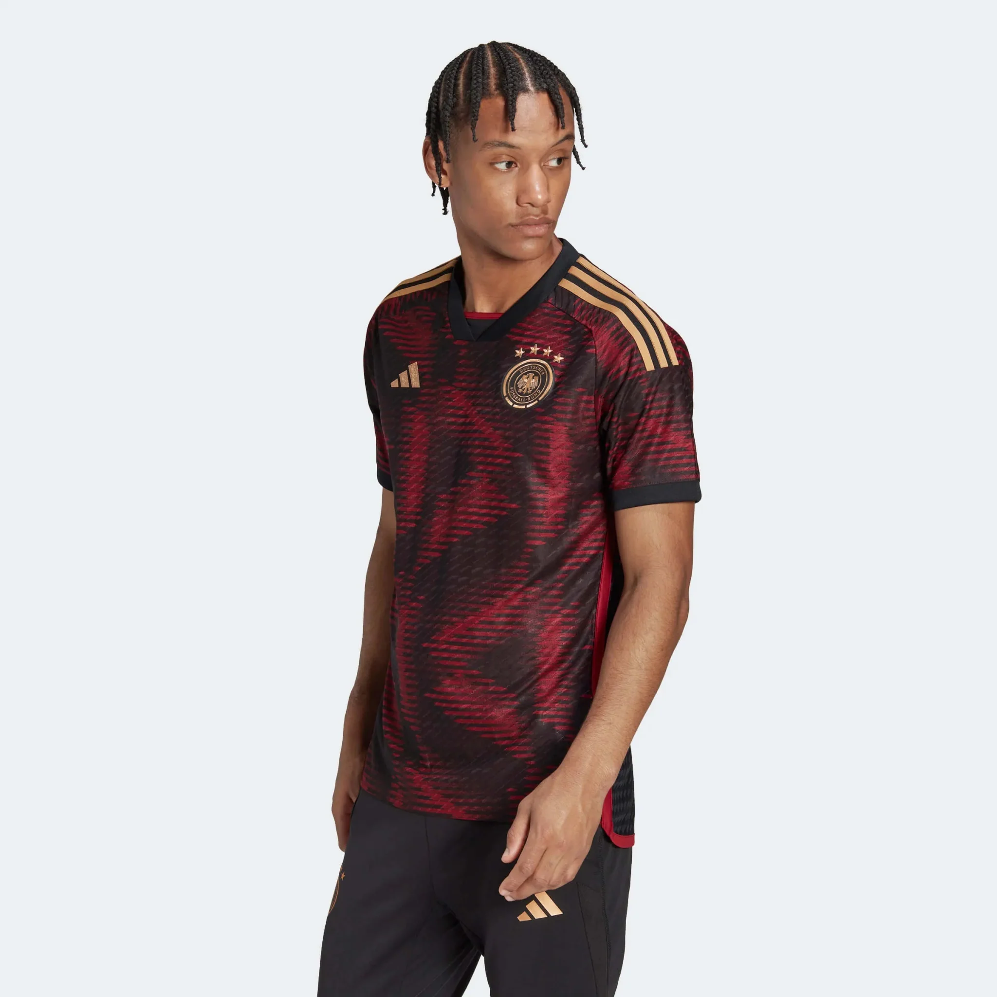 adidas 2022-23 Germany Away Authentic Jersey Black - Image 6