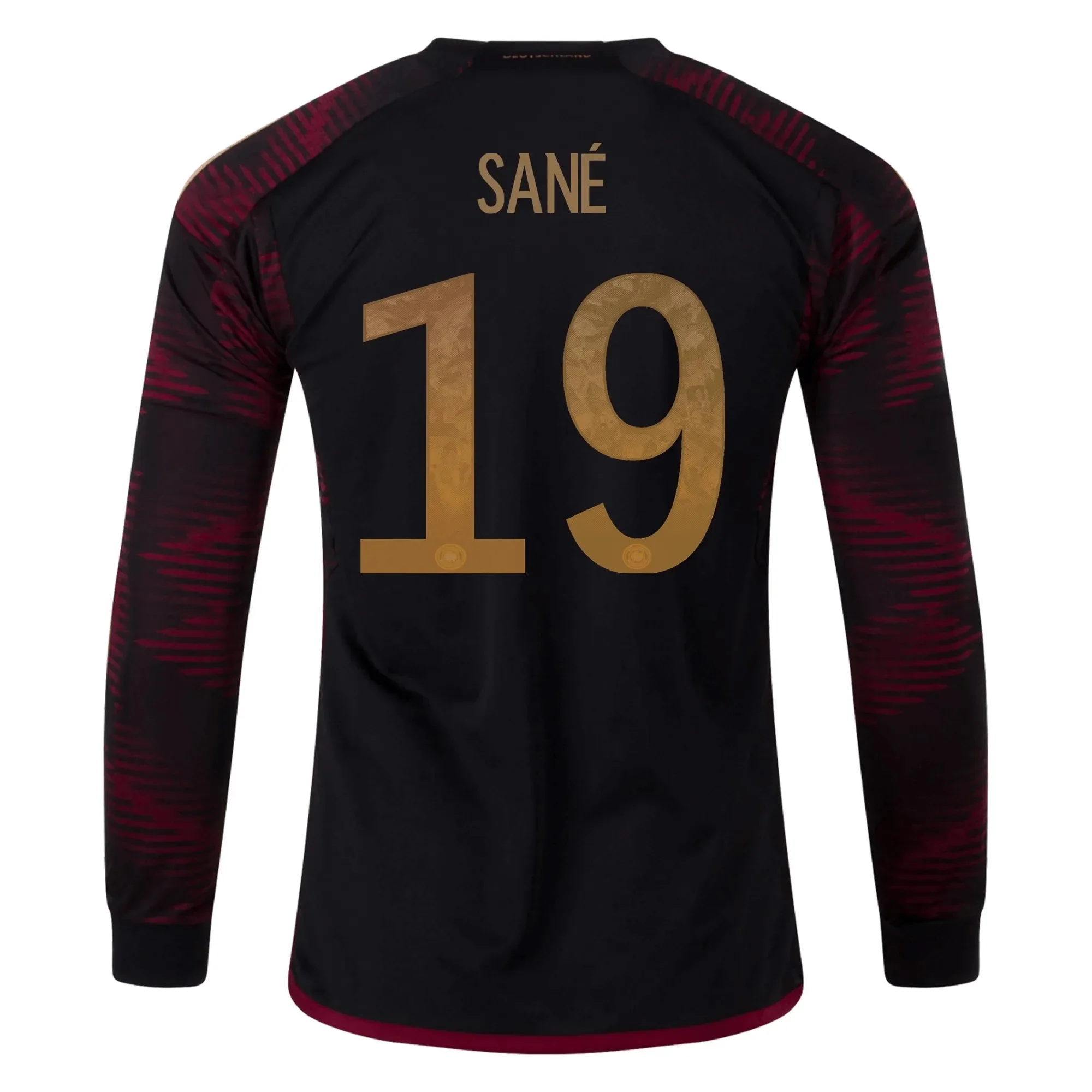 adidas 2022-23 Germany Away Long Sleeve Jersey Black - Image 3