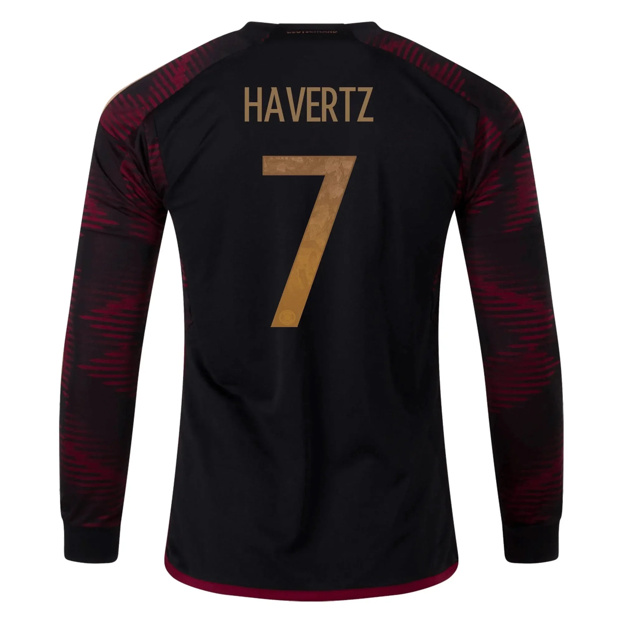 adidas 2022-23 Germany Away Long Sleeve Jersey Black - Image 4