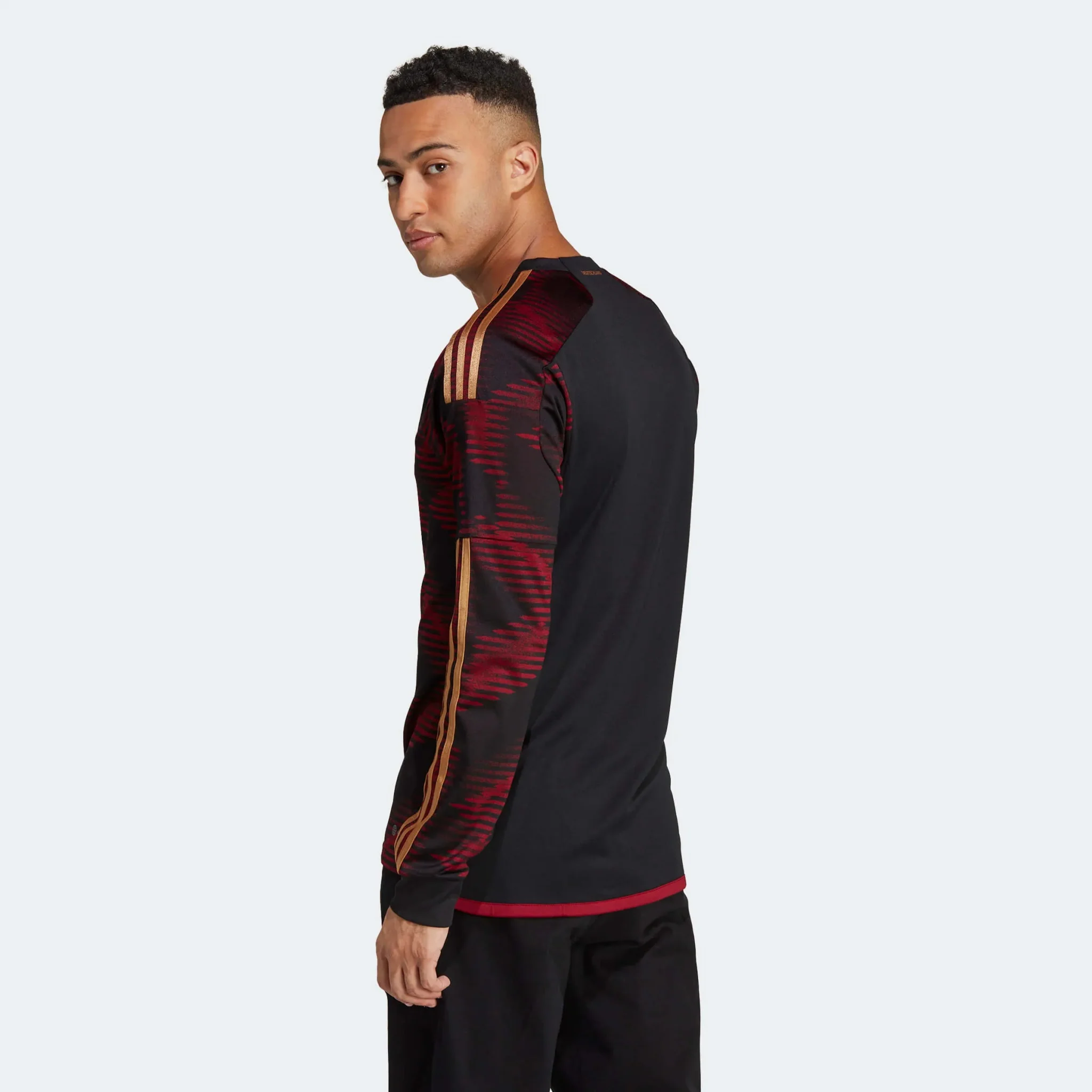 adidas 2022-23 Germany Away Long Sleeve Jersey Black - Image 7