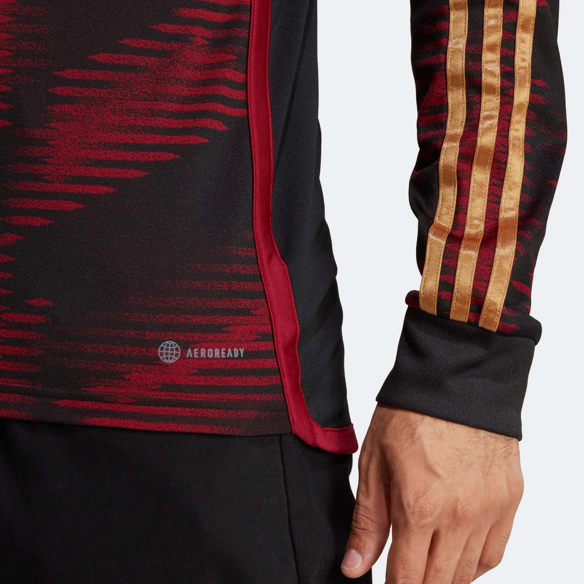 adidas 2022-23 Germany Away Long Sleeve Jersey Black - Image 9