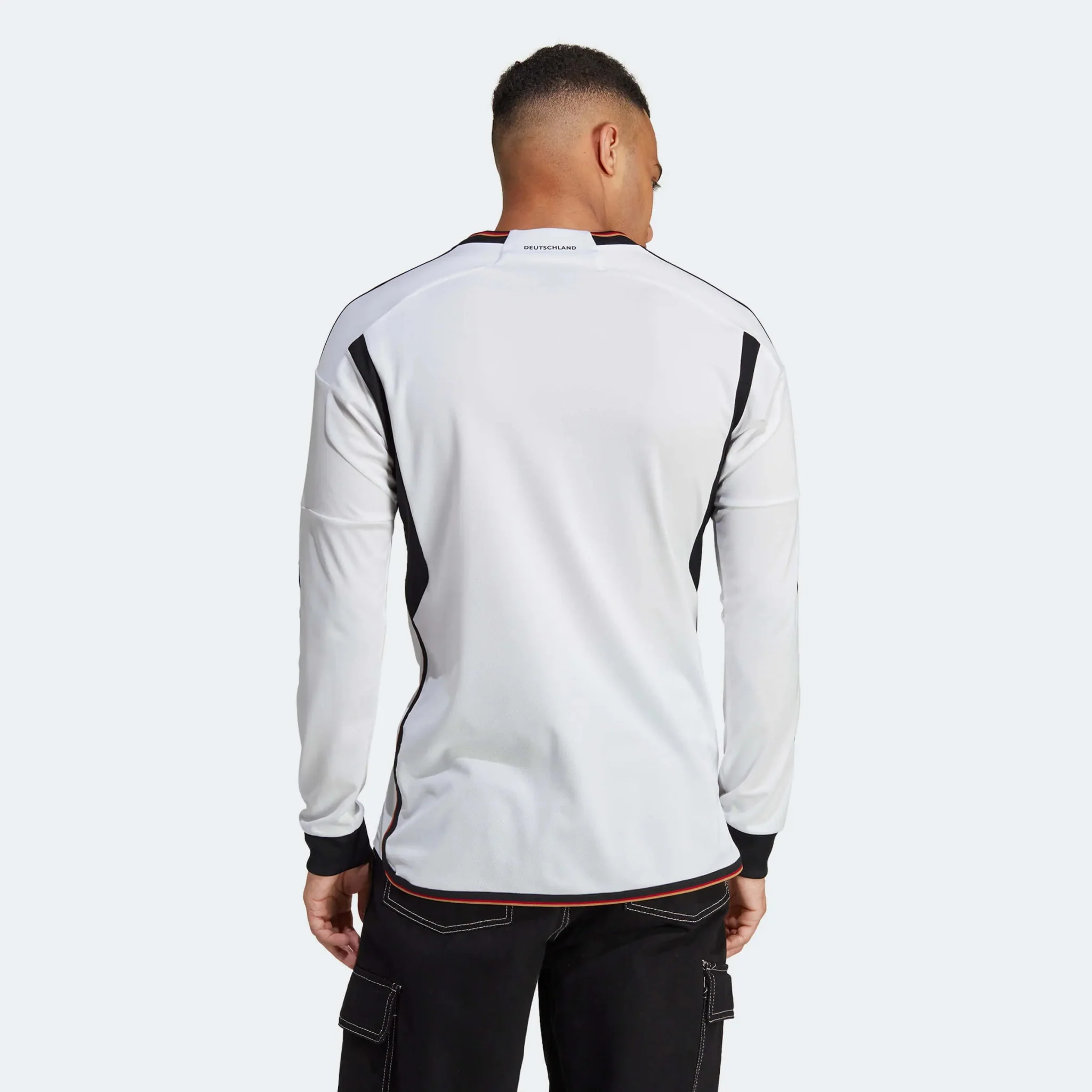 Adidas 2022-23 Germany Home Long Sleeve Jersey White-Black - Image 4