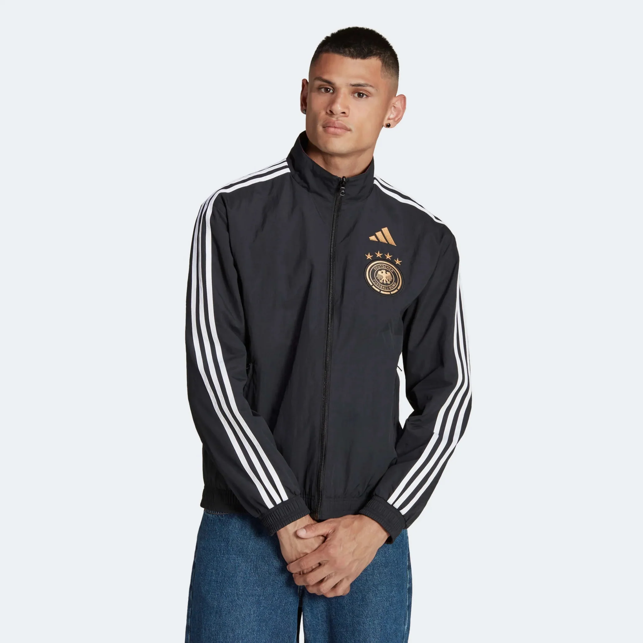 adidas 2022-23 Germany WC Anthem Jacket - Black-White - Image 2