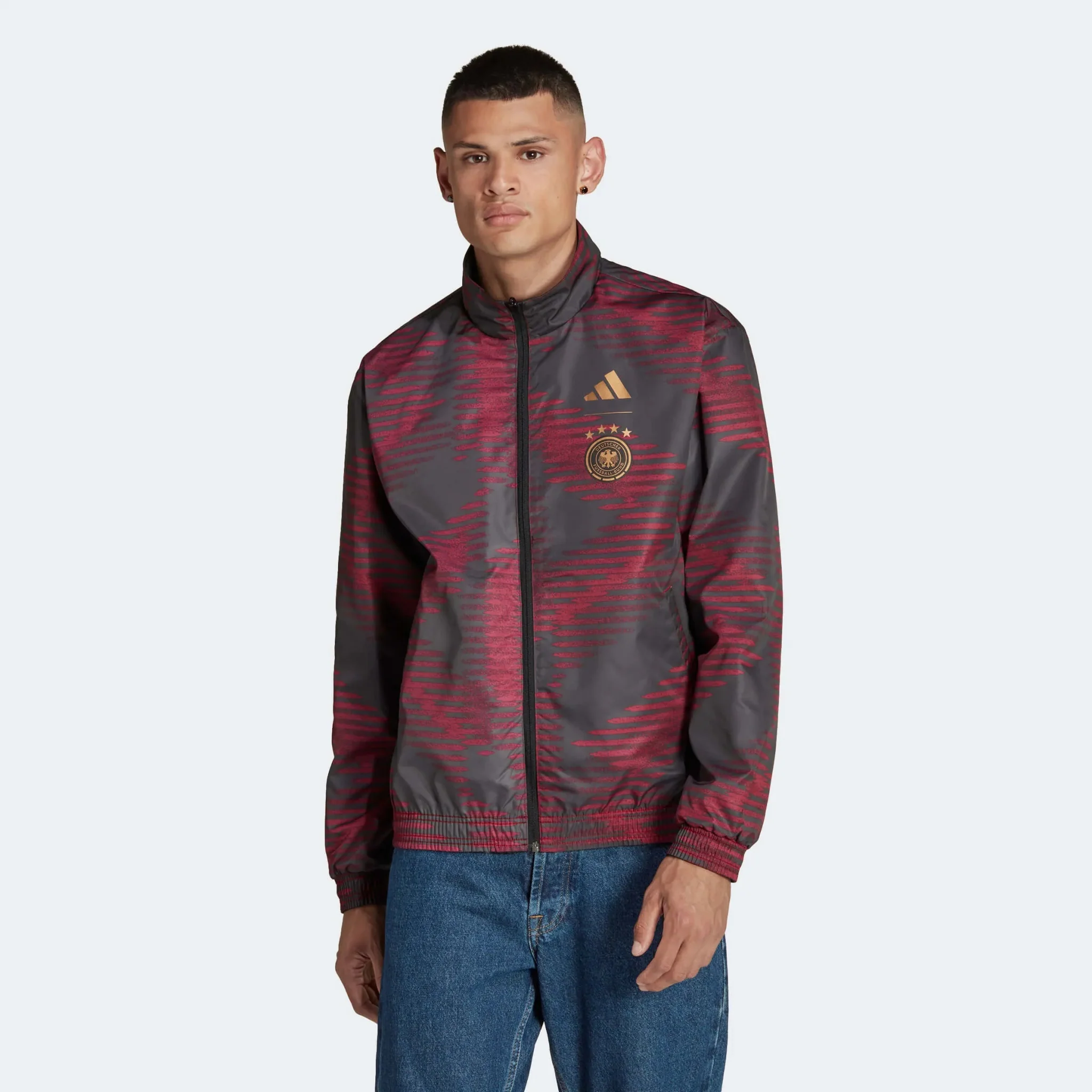 adidas 2022-23 Germany WC Anthem Jacket - Black-White - Image 4