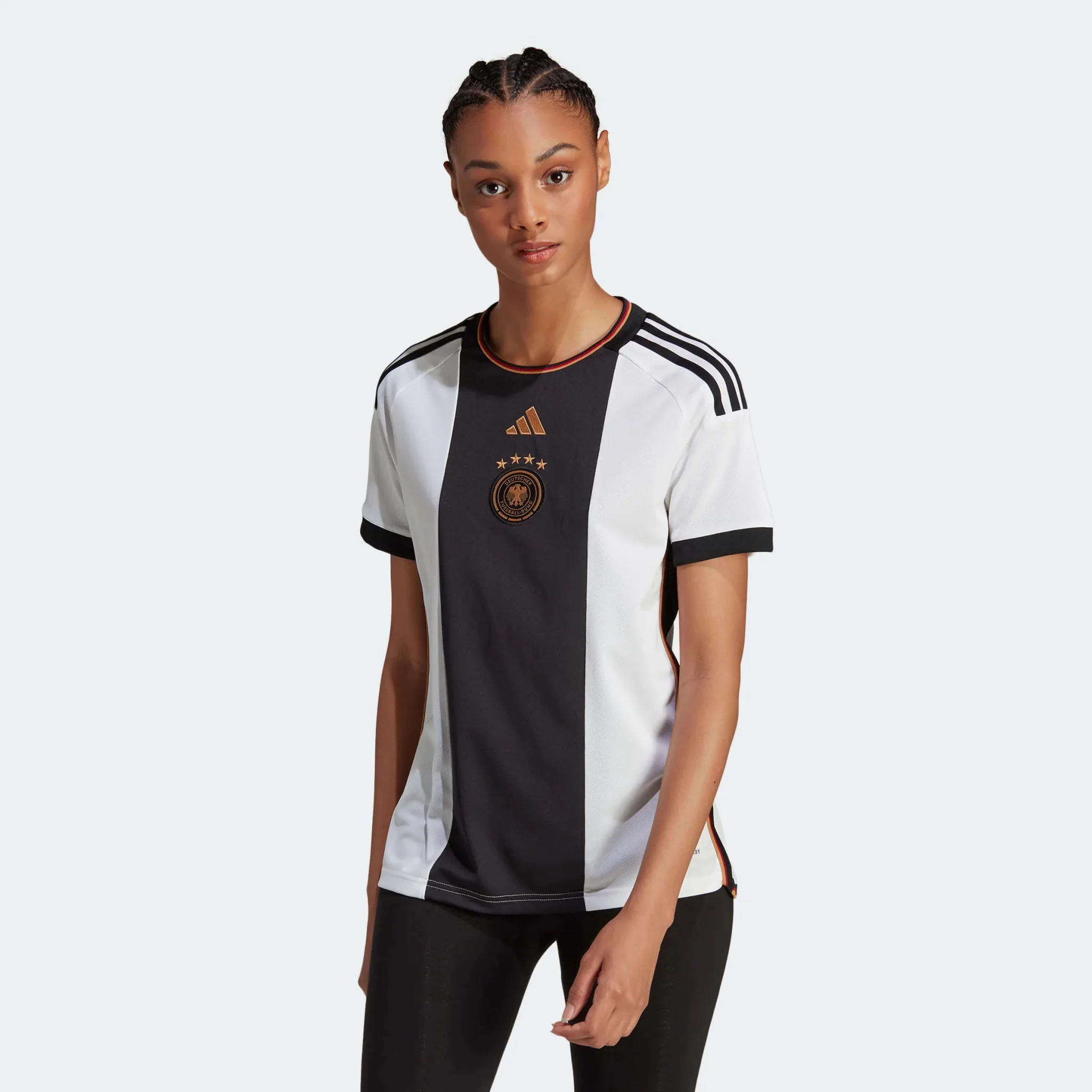 adidas 2022-23 Germany Womens Home Jersey White-Black - Image 3