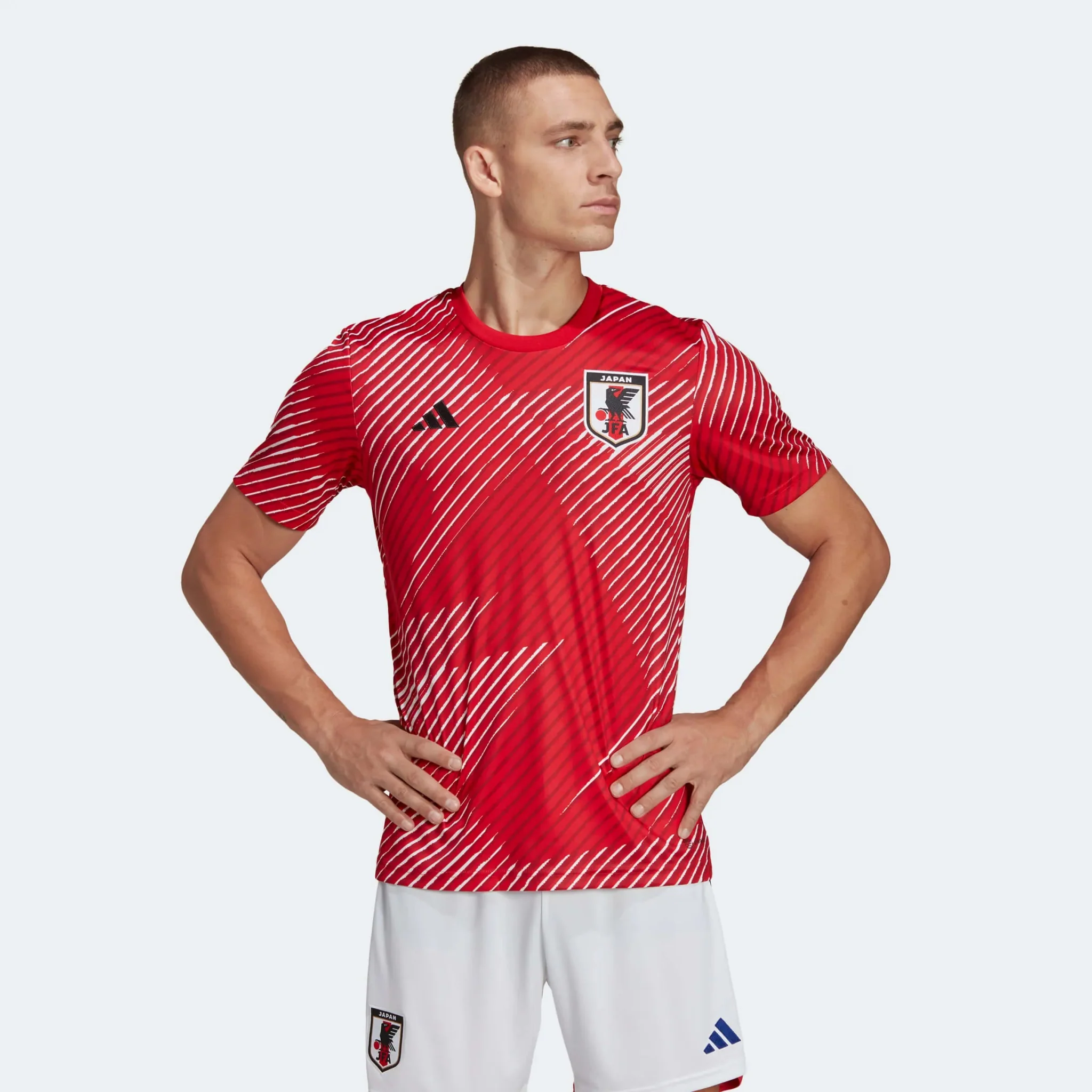 Adidas 2022-23 Japan Pre Match Jersey - Red - Image 3