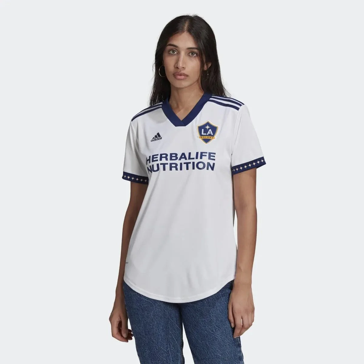 adidas 2022-23 LA Galaxy Women Home Jersey - White-Navy - Image 4