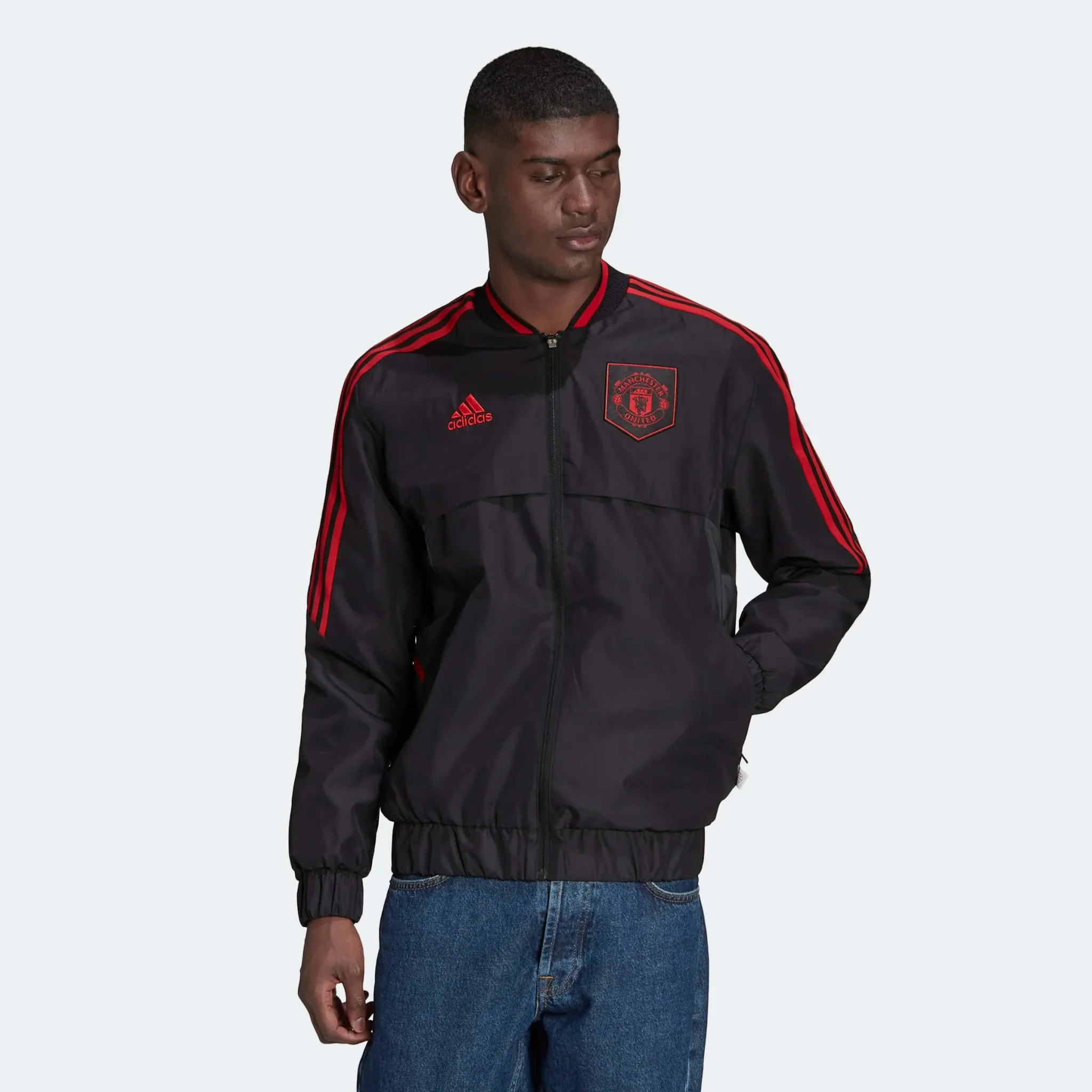 Adidas 2022-23 Manchester United Anthem Jacket - Black - Image 2