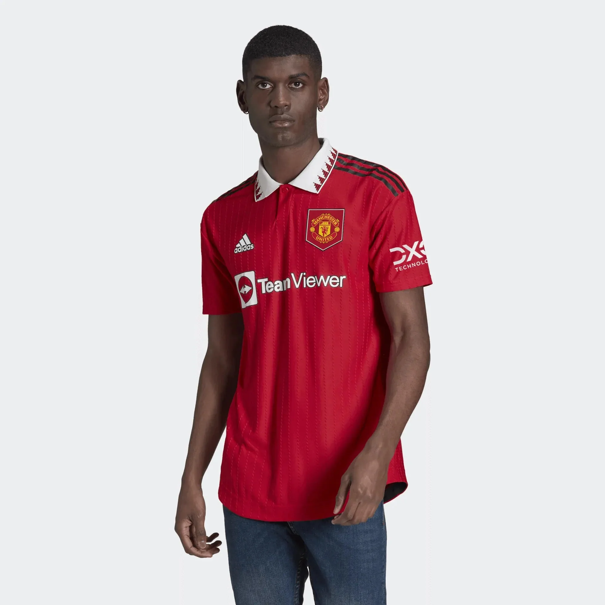 adidas 2022-23 Manchester United Authentic Home Jersey - Red-White - Image 6