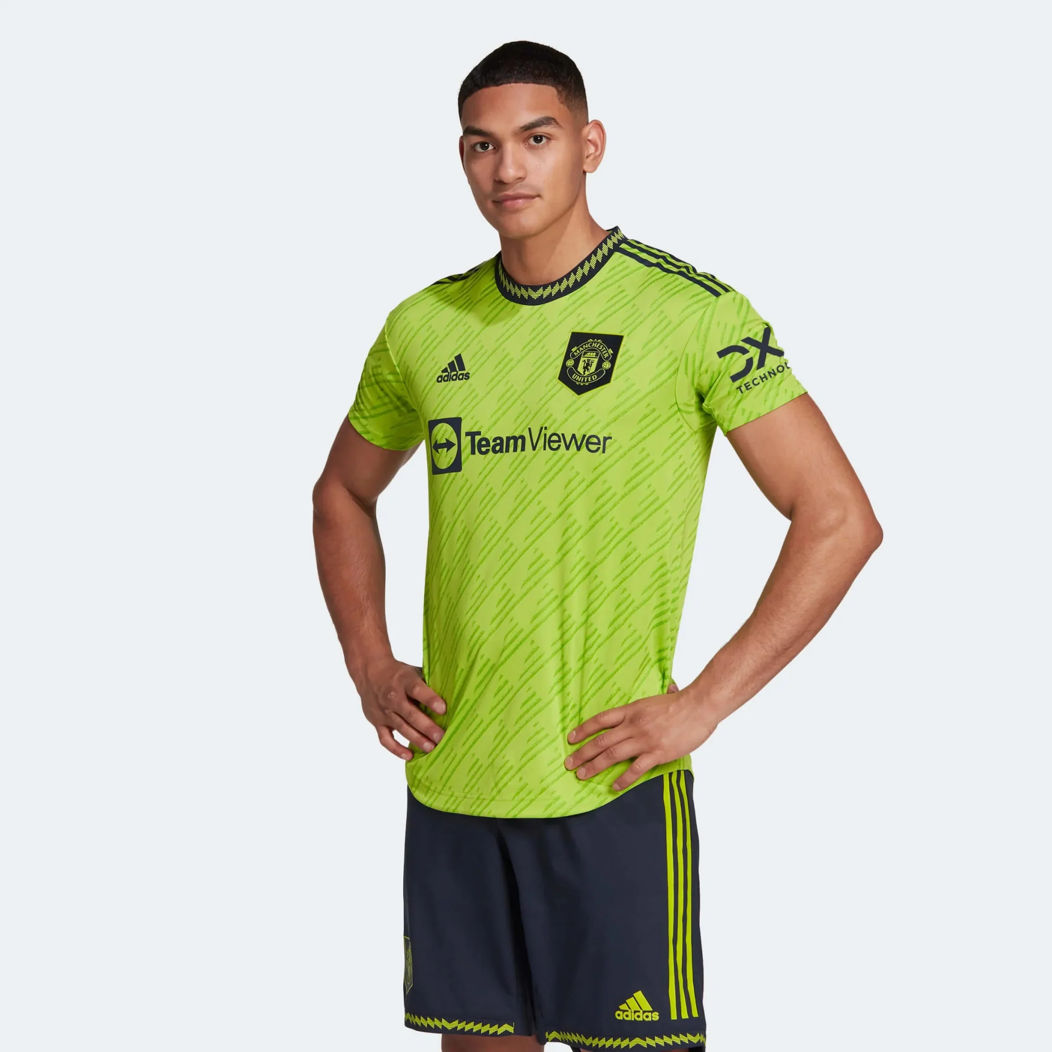 adidas 2022-23 Manchester United Authentic Third Jersey - Solar Slime - Image 6