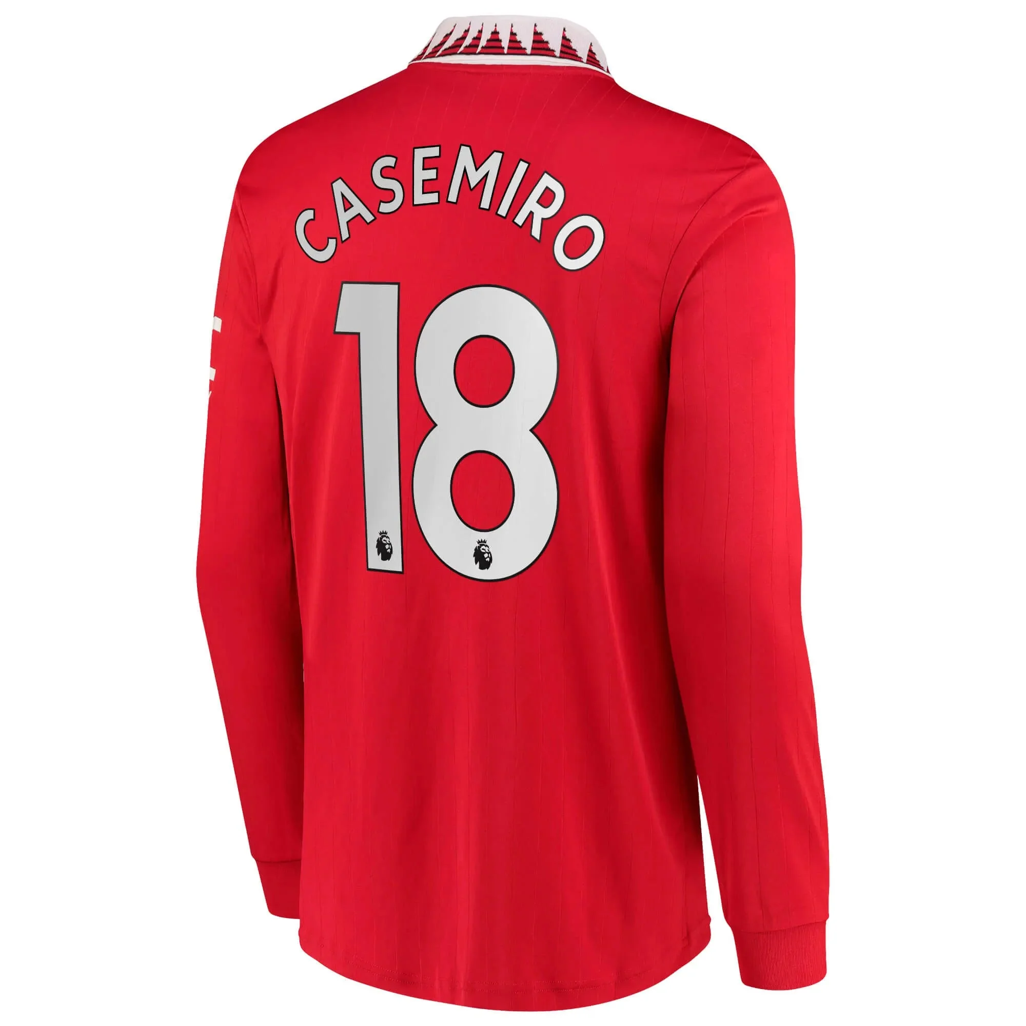 adidas 2022-23 Manchester United Home Long Sleeve Jersey - Red-White - Image 3