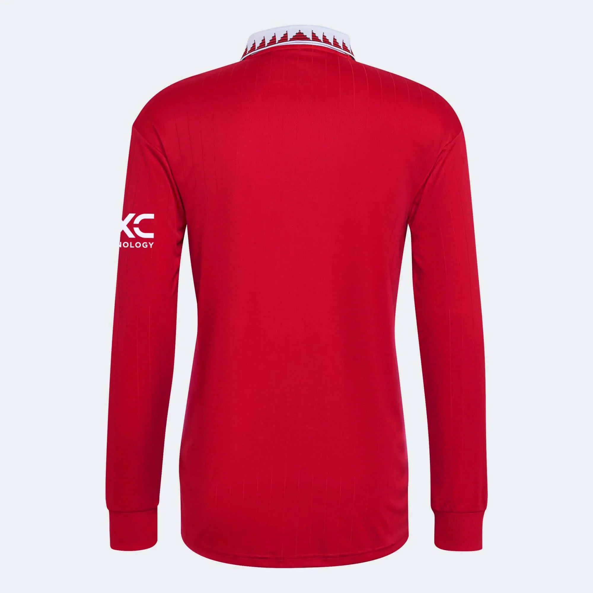 adidas 2022-23 Manchester United Home Long Sleeve Jersey - Red-White - Image 5