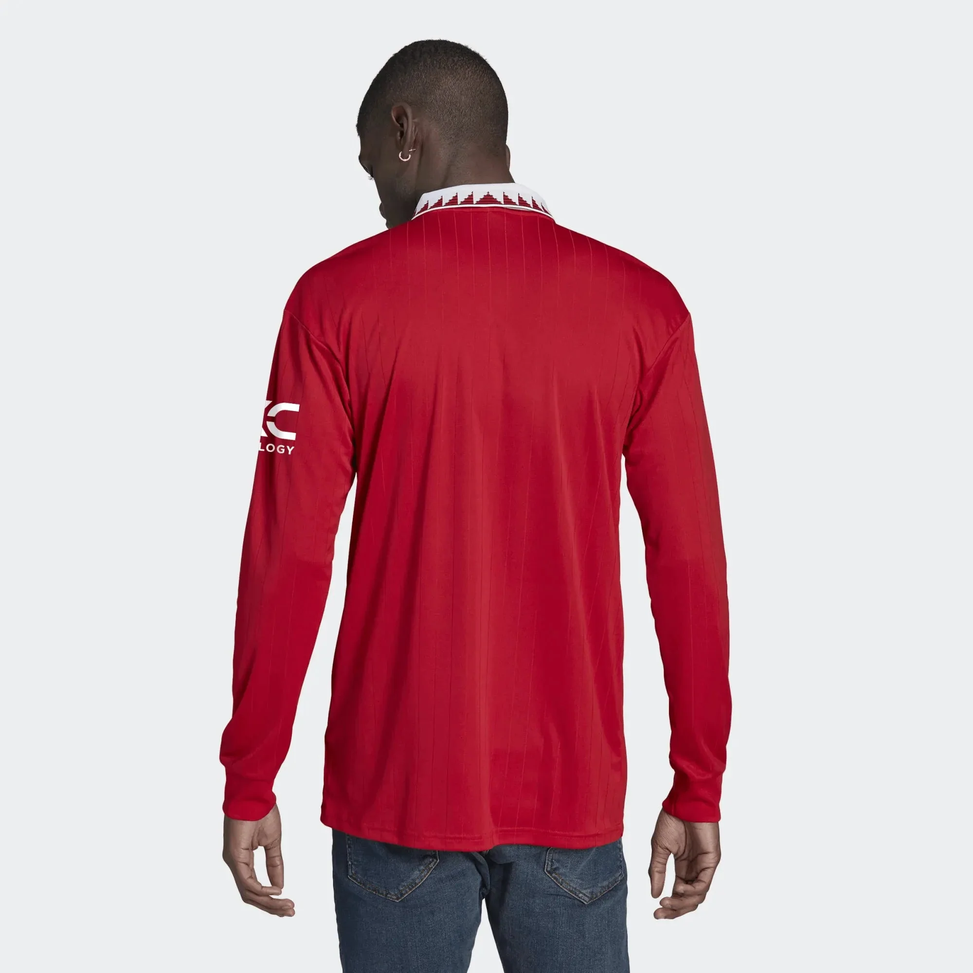 adidas 2022-23 Manchester United Home Long Sleeve Jersey - Red-White - Image 7