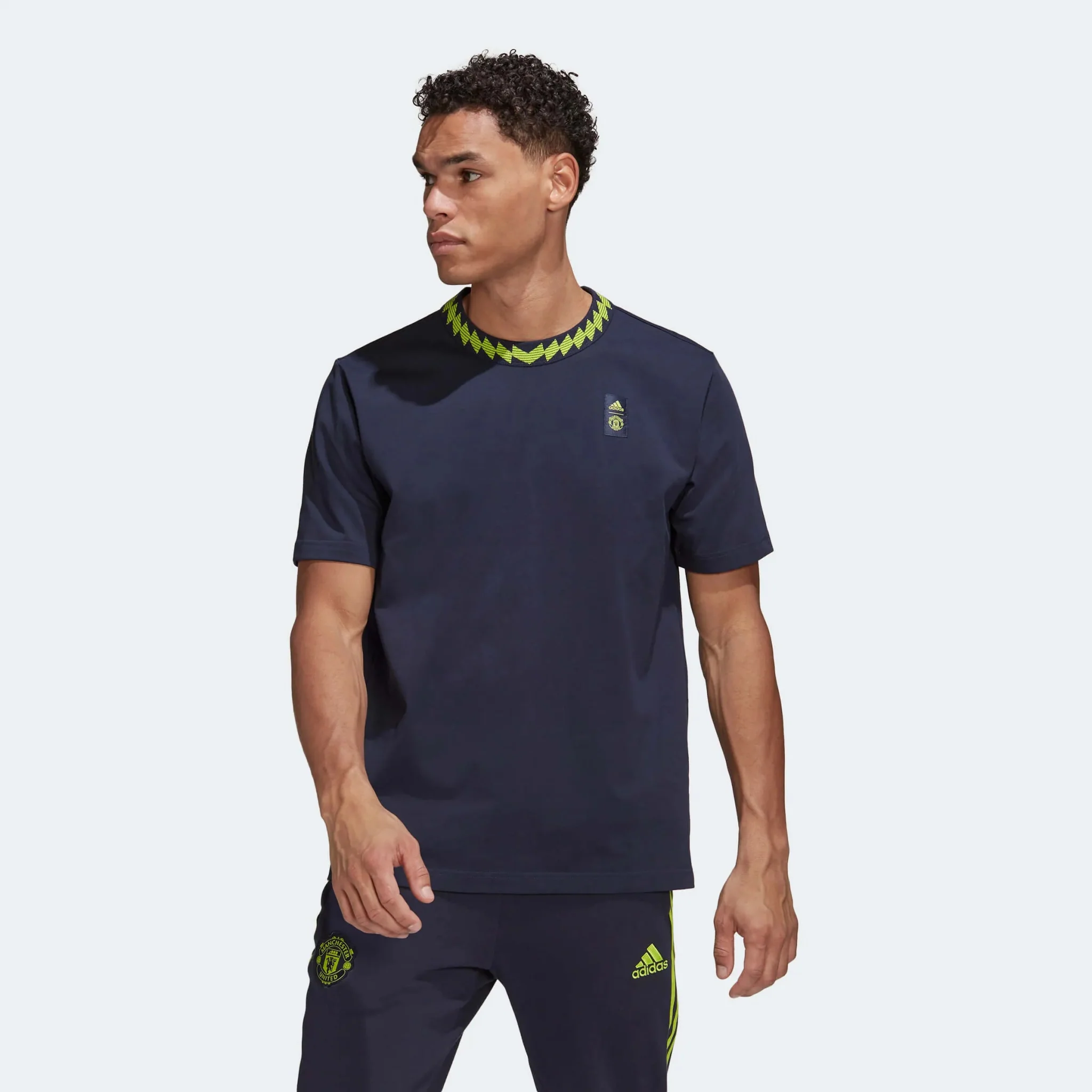 adidas 2022-23 Manchester United Lifestyler Tee - Legend Ink - Image 2