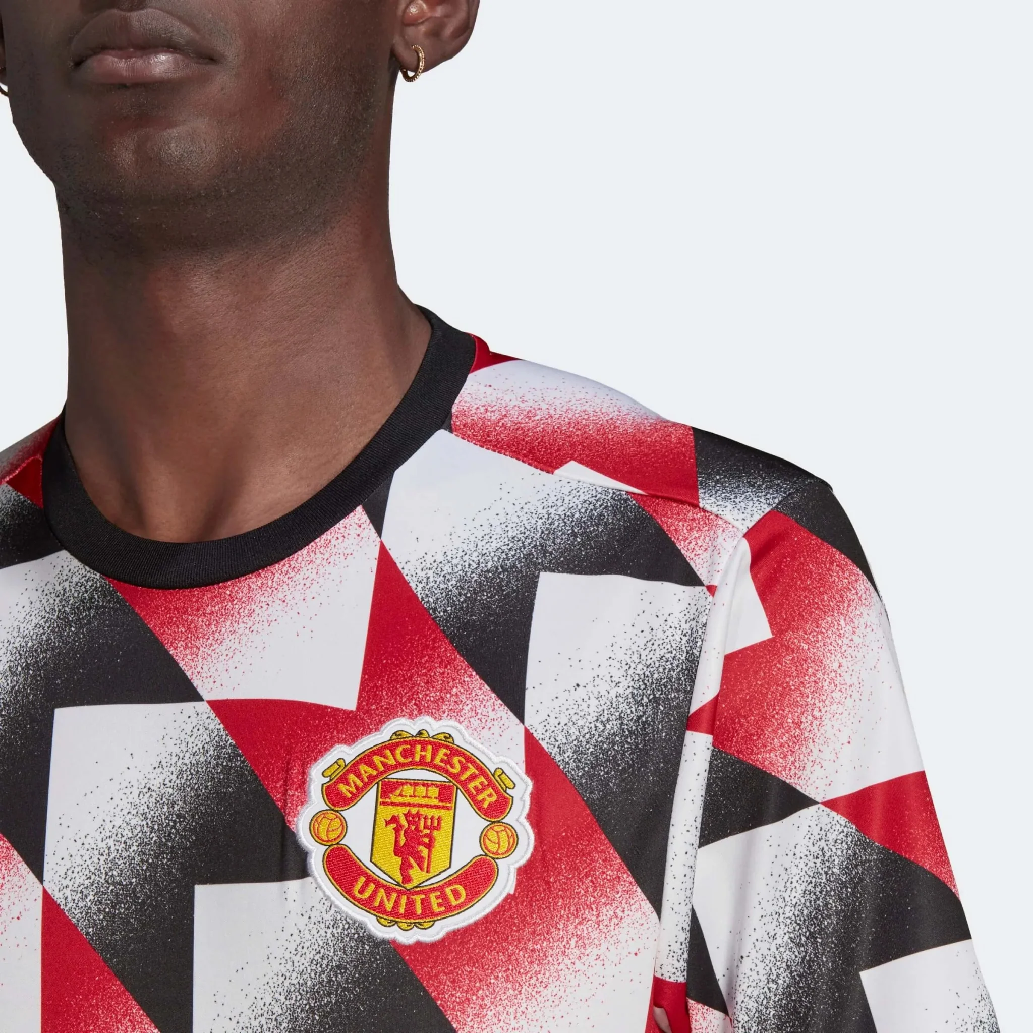 adidas 2022-23 Manchester United Pre-Match Jersey - White-Red-Black - Image 5