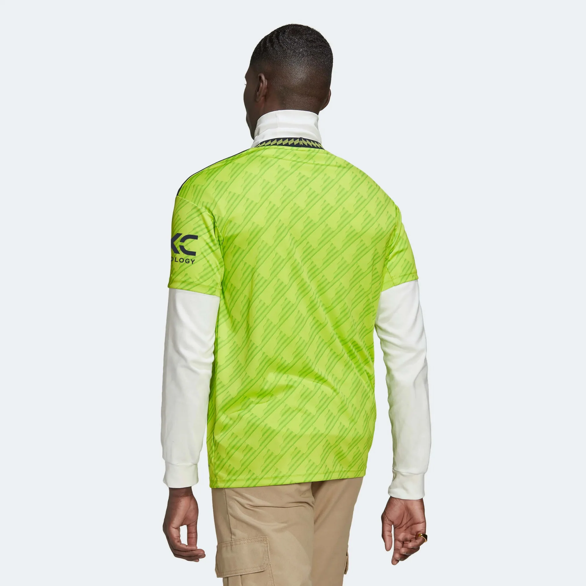 adidas 2022-23 Manchester United Third Jersey - Solar Slime - Image 10