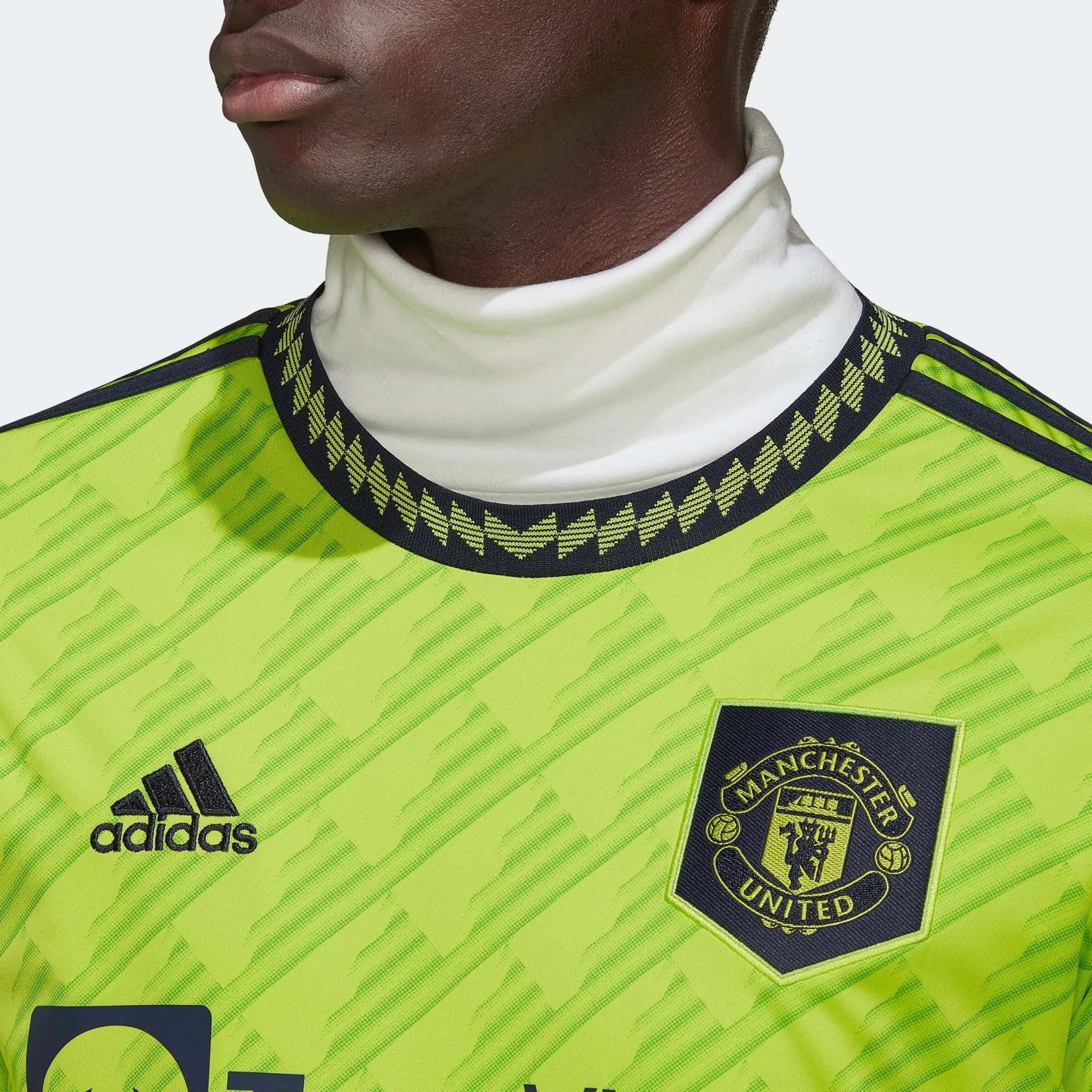 adidas 2022-23 Manchester United Third Jersey - Solar Slime - Image 11