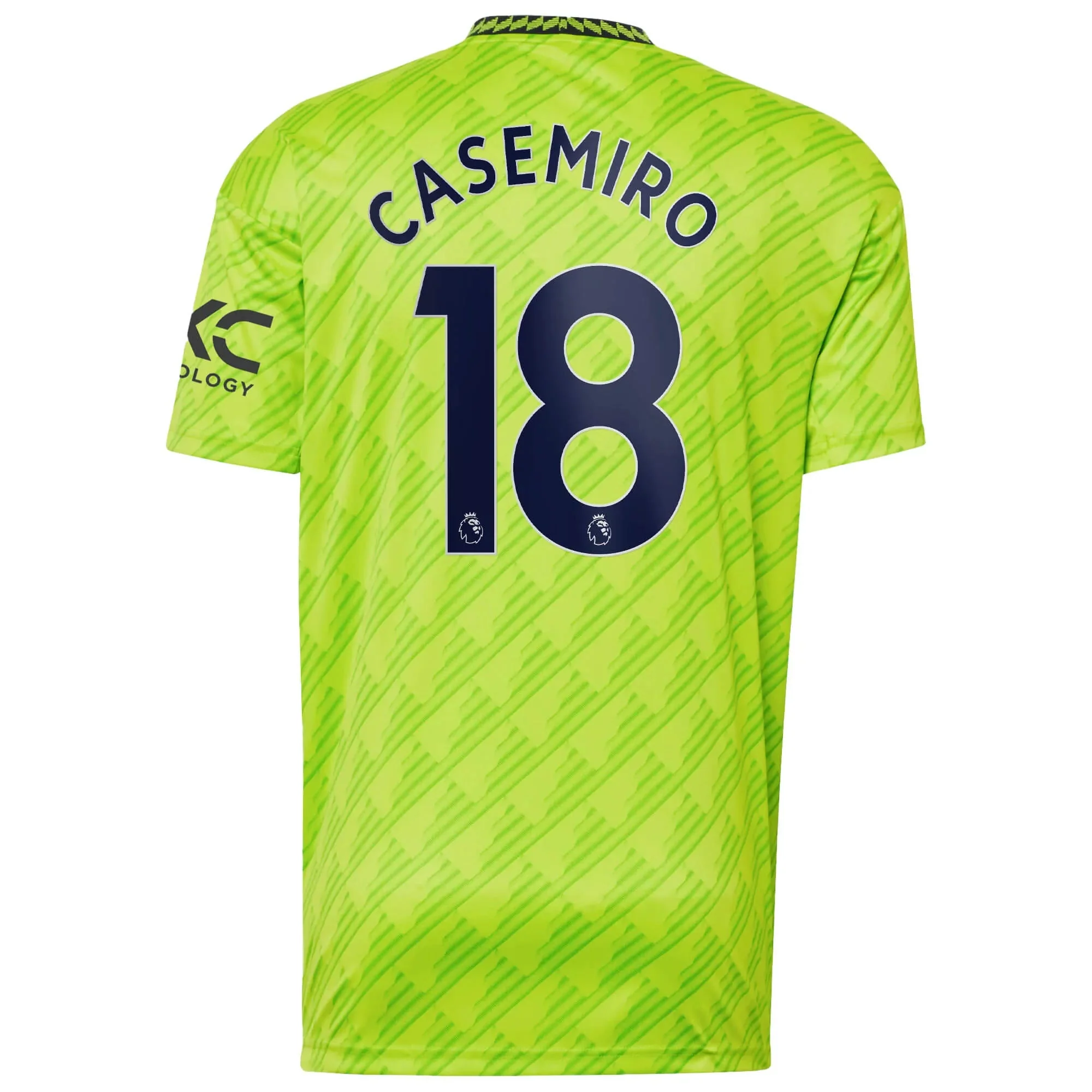 adidas 2022-23 Manchester United Third Jersey - Solar Slime - Image 2