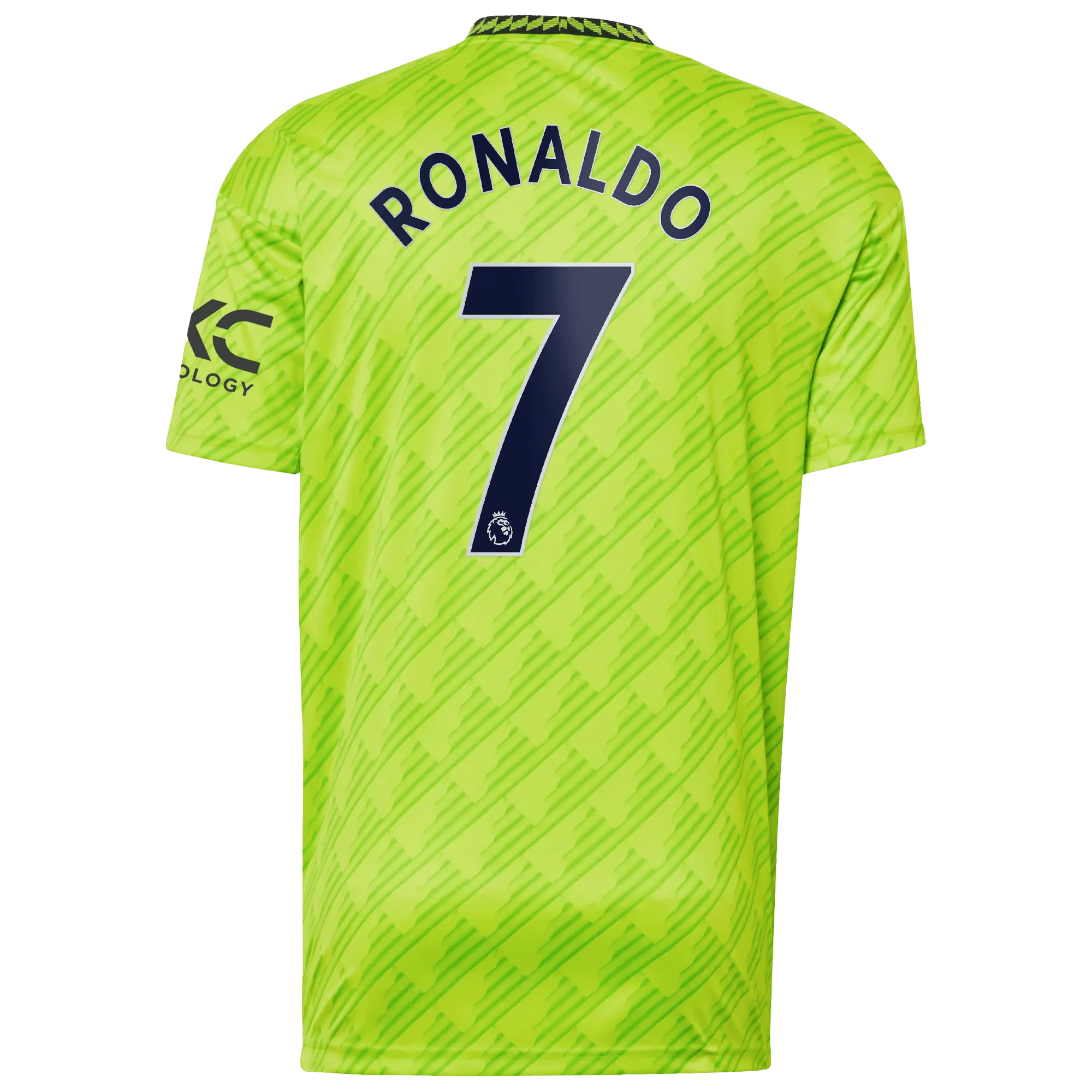 adidas 2022-23 Manchester United Third Jersey - Solar Slime - Image 3