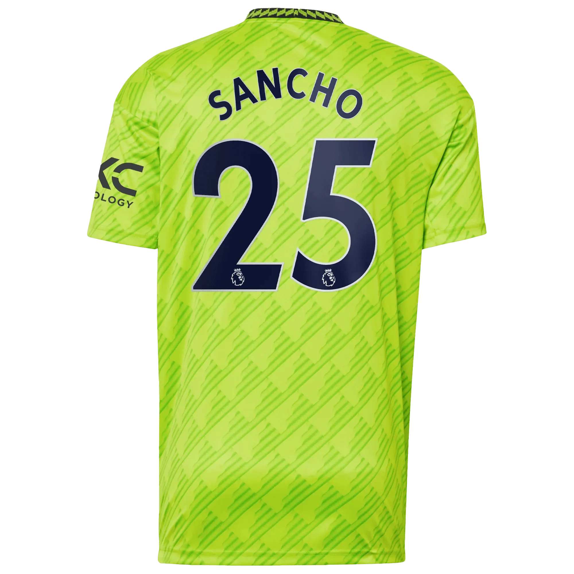 adidas 2022-23 Manchester United Third Jersey - Solar Slime - Image 4