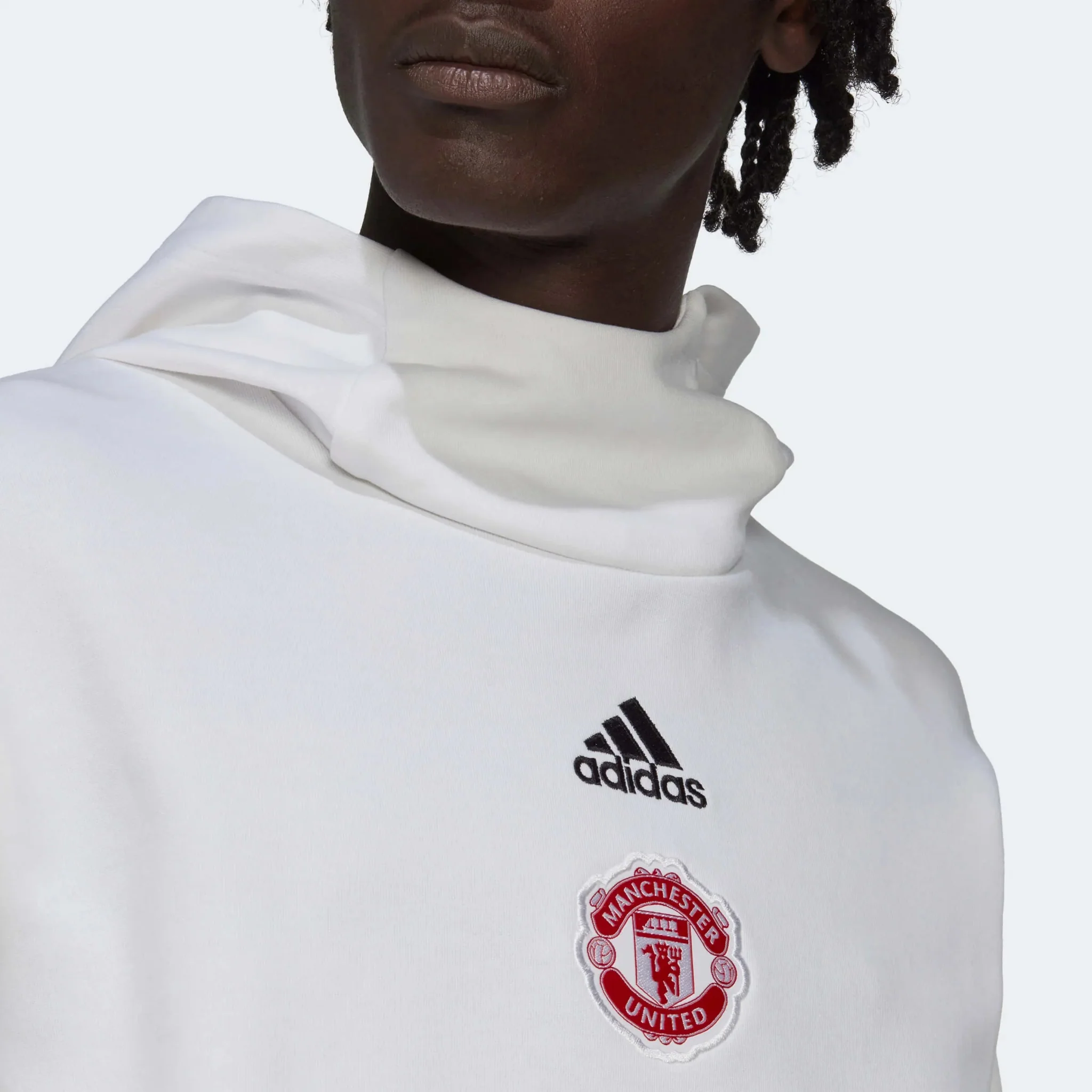 adidas 2022-23 Manchester United Travel Hoodie - White - Image 4