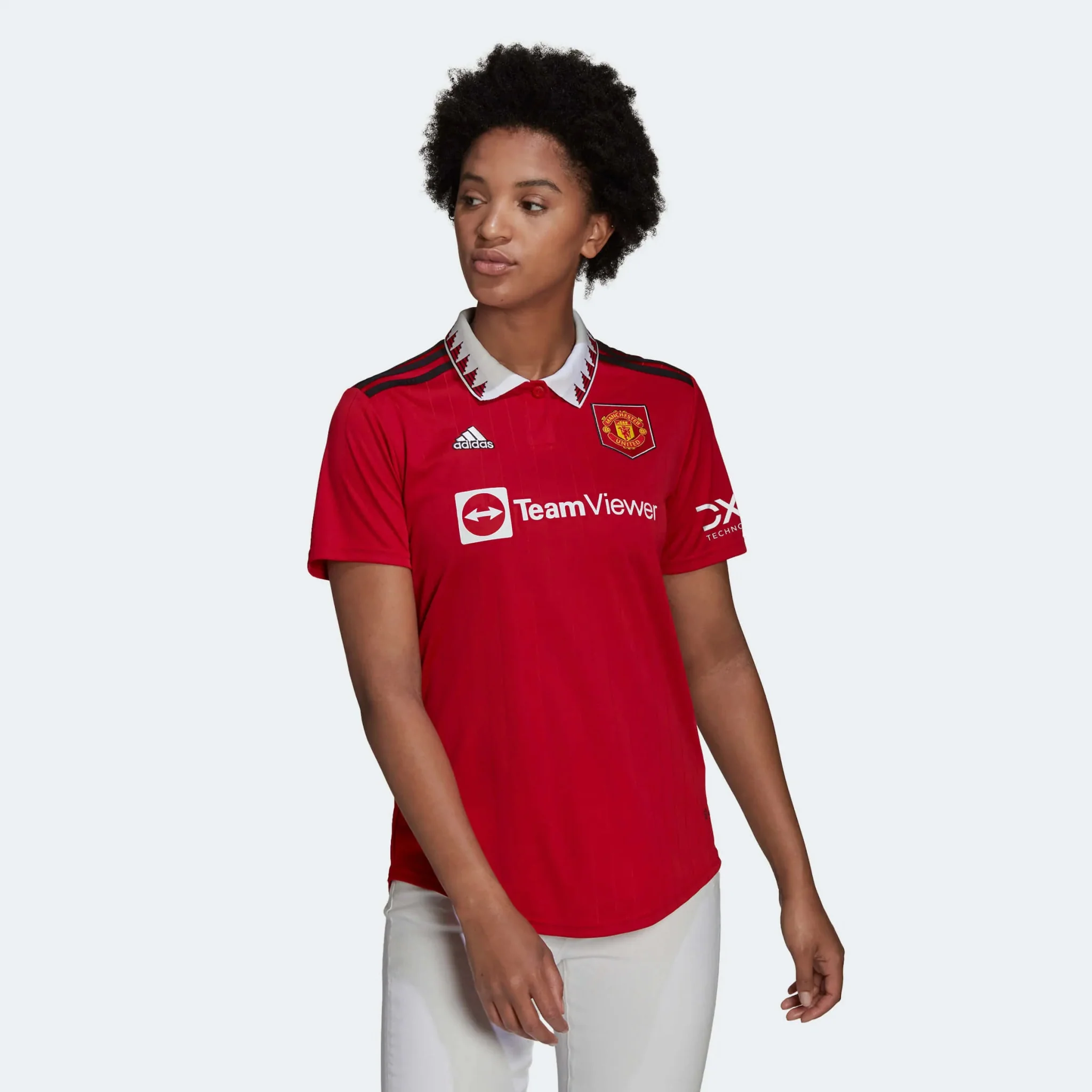 adidas 2022-23 Manchester United Women's Home Jersey - Red-White - Image 5