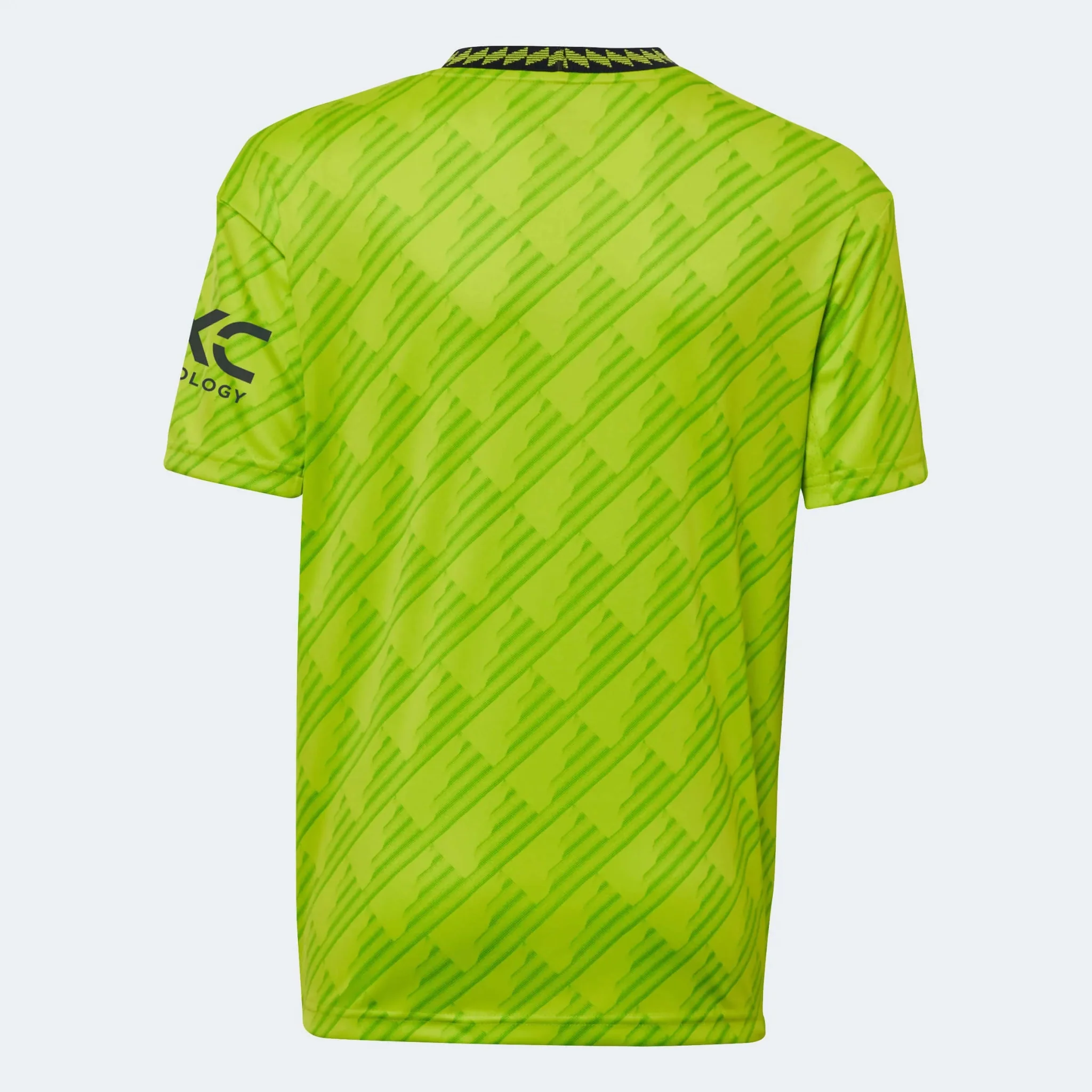 adidas 2022-23 Manchester United Youth Third Jersey - Solar Slime - Image 2