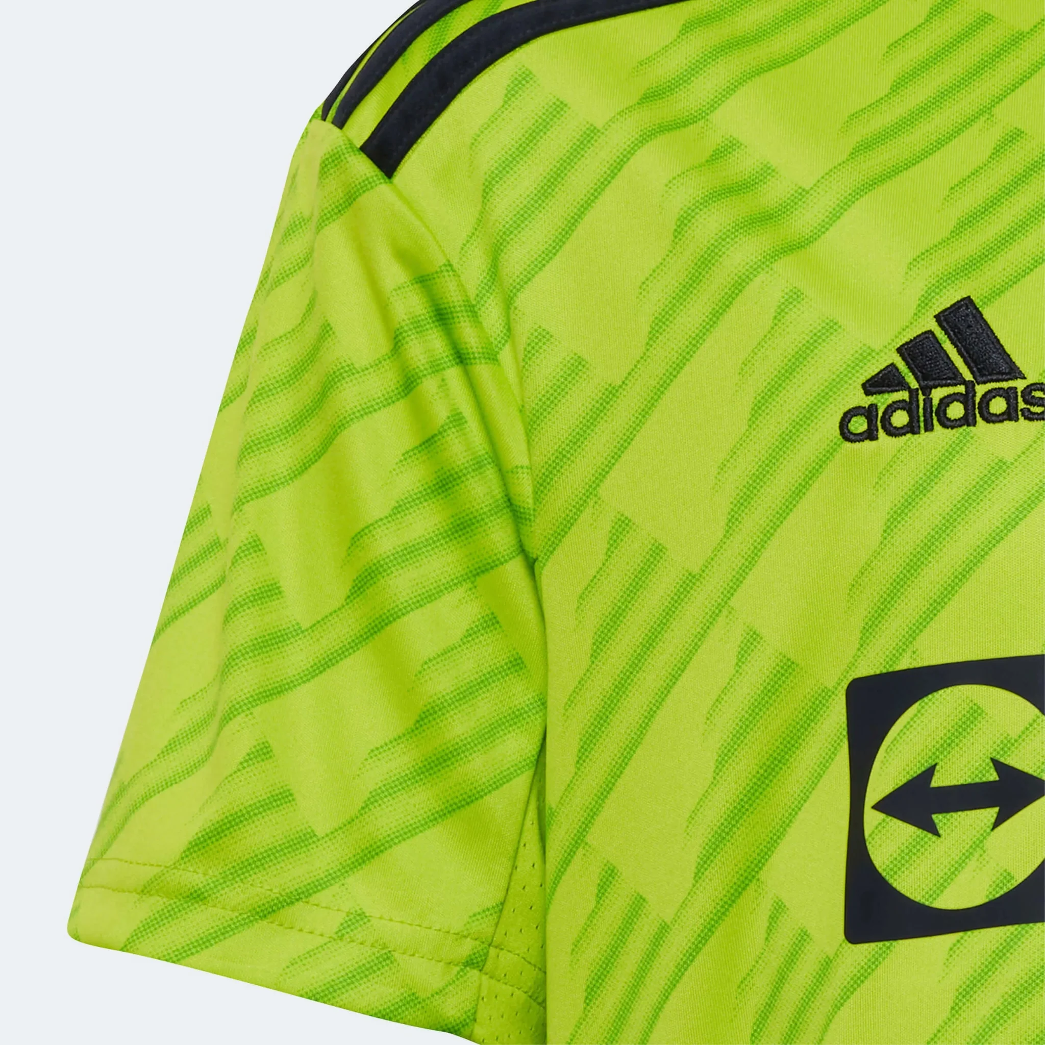 adidas 2022-23 Manchester United Youth Third Jersey - Solar Slime - Image 3